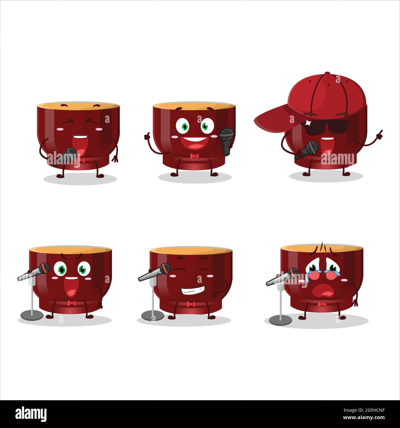 Ein nettes Cartoon Design Konzept von Kava trinken singen ein berühmtes Lied. Vektorgrafik Stock Vektor