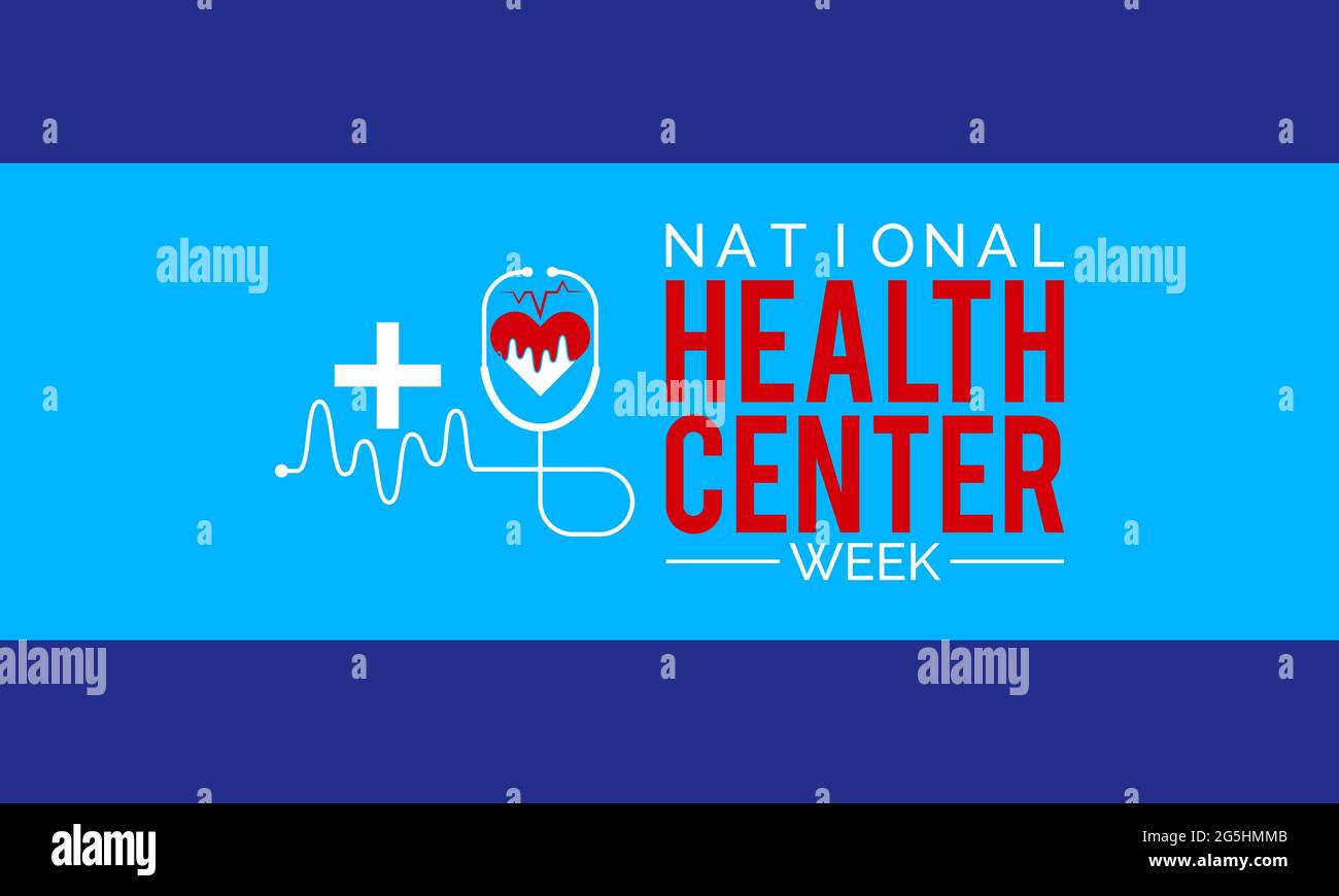 National Health Center Week Vector Banner-Vorlage Am August Beobachtet Stock Vektor