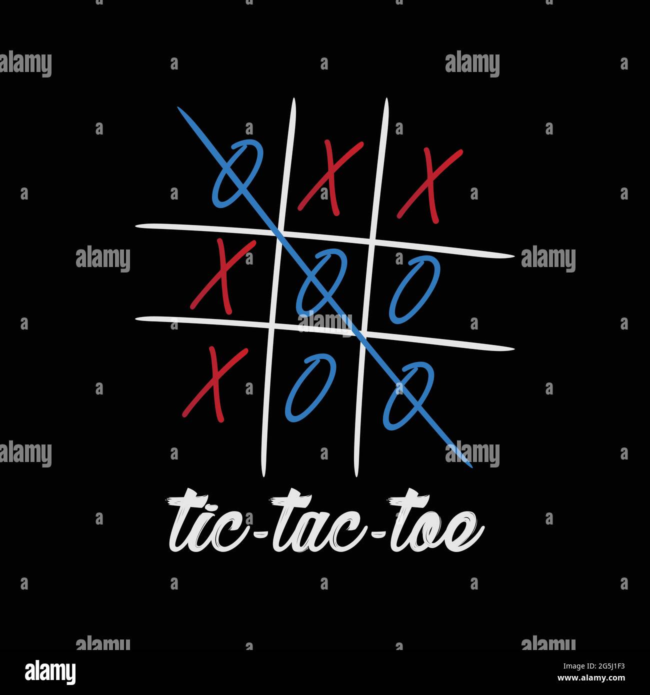 Denken Sie über den Tellerrand hinaus. TIC tac Toe Game minimalistisches Vektor-T-Shirt-Design. Stock Vektor