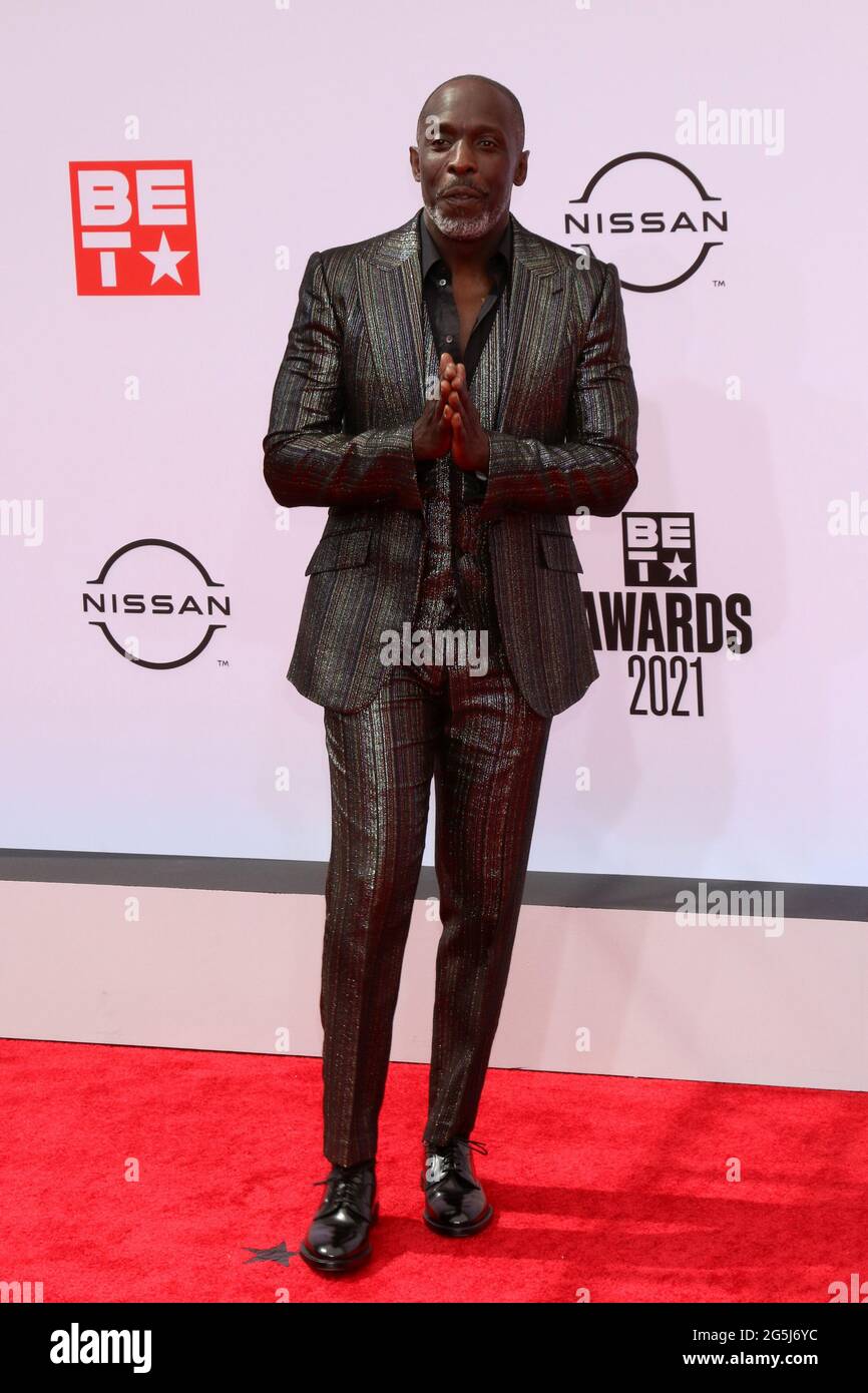 27. Juni 2021, Los Angeles, CA, USA: LOS ANGELES - 27. JUNI: Michael K Williams bei den BET Awards 2021 Ankunft im Microsoft Theater am 27. Juni 2021 in Los Angeles, CA (Bildnachweis: © Kay Blake/ZUMA Wire) Stockfoto