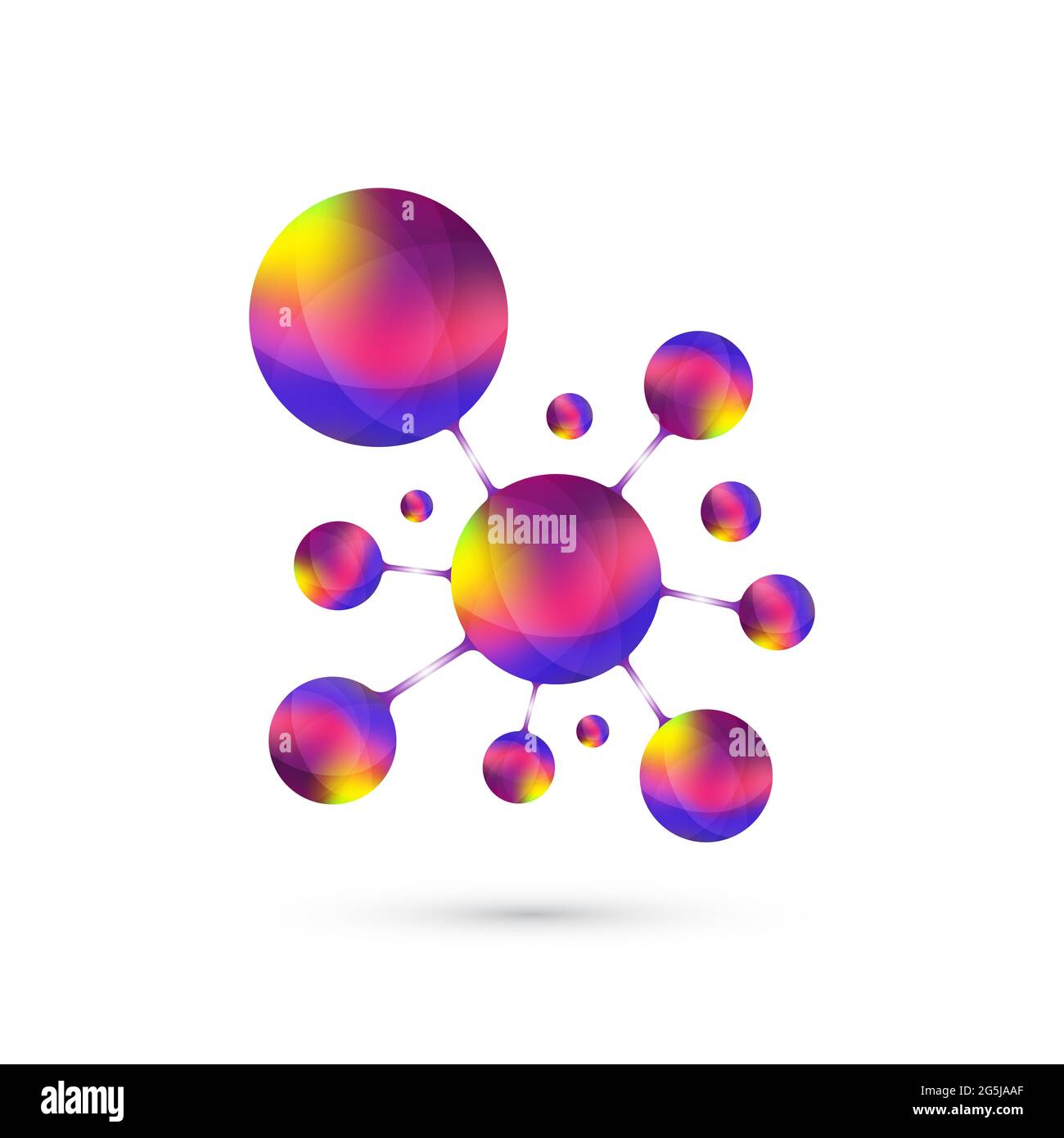 Logotyp Symbol dna, Molekül, Atom, Gen, Neural, Neuron. Vorlage Logo für Medizin, Wissenschaft, Technologie, Chemie, Biotechnologie, Abbildung. Stockfoto