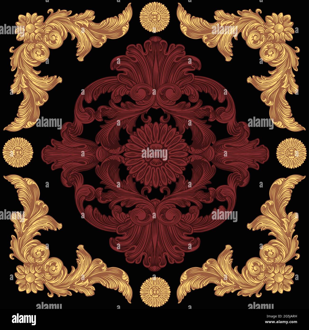 Dekorativer Zierrahmen im Vintage-Stil. Editierbare handgezeichnete Illustration. Vektorgravur. Isoliert auf schwarzem Hintergrund. 8 EPS Stock Vektor