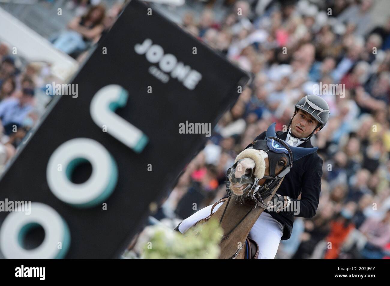 Sameh EL DAHAN (EGY) mit WKD AIMEZ MOI, Longines Global Champions Tour, großer Preis von Paris beim Longines Paris Eiffel Jumping 2021, Longines Global Champions Tour Equestrian CSI 5 am 26. Juni 2021 im Champs de Mars in Paris, Frankreich - Foto Christophe Bricot / DPPI Stockfoto
