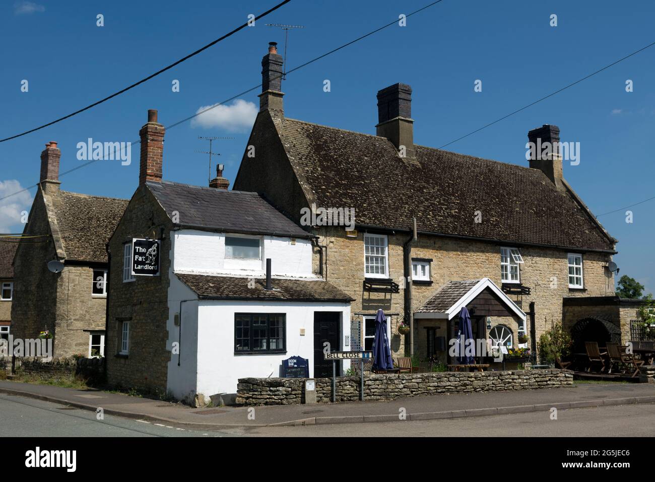 The Fat Landlord Pub, Helmdon, Northamptonshire, England, Großbritannien Stockfoto