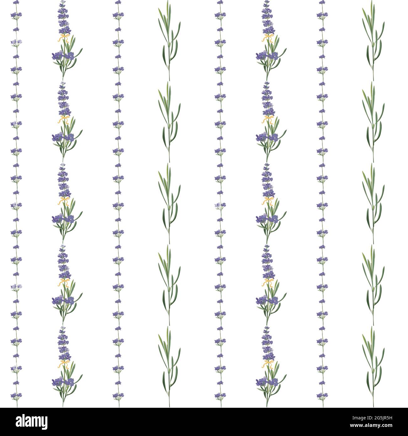 Nahtloses Muster mit violettem Lavendel schöne Blumenvorlage im Vektor-Aquarell-Stil isoliert auf weißem Hintergrund für Hochzeitskarte, Einladung Stock Vektor