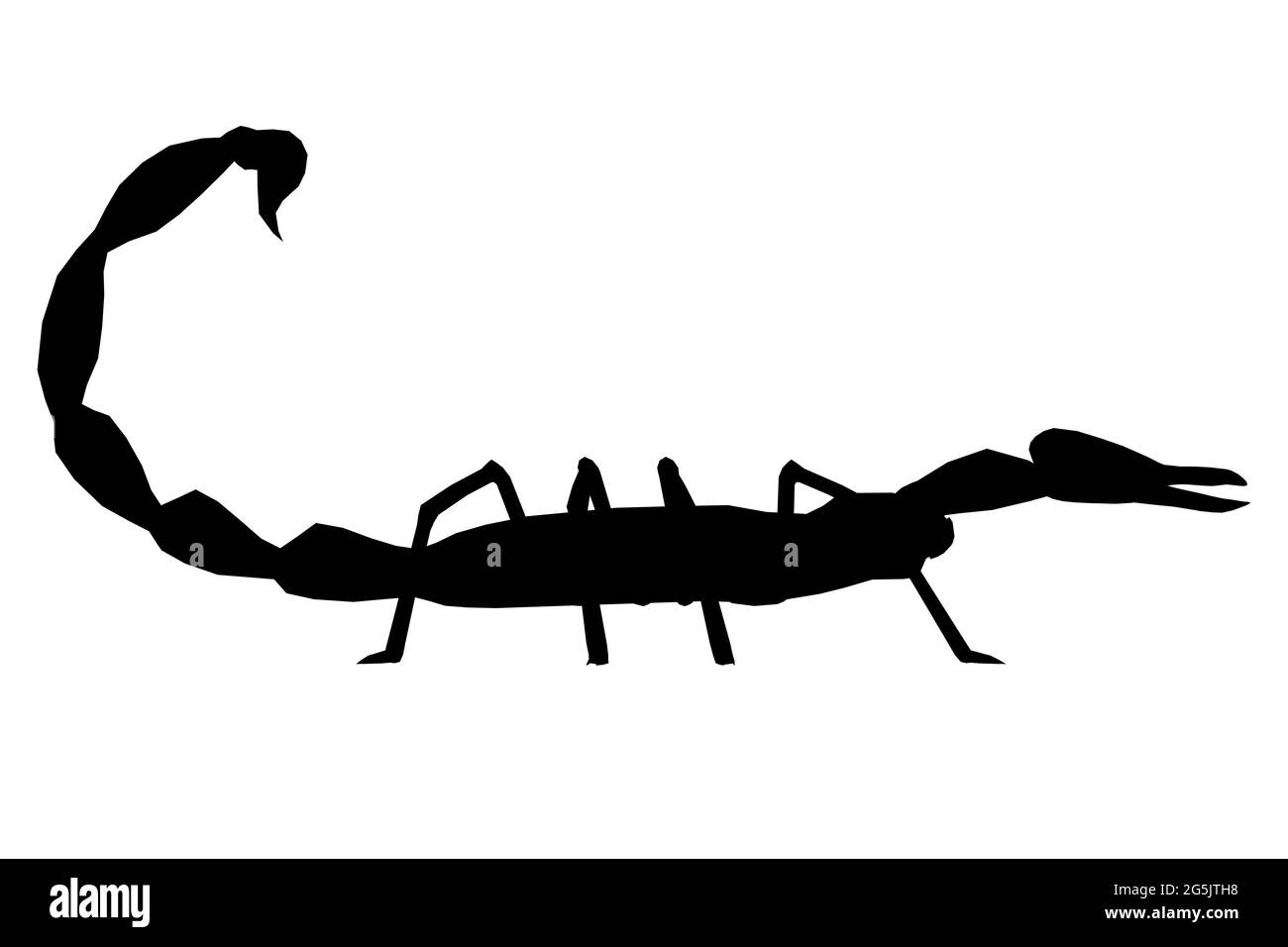 Scorpion Silhouette isoliert auf weißem Hintergrund. Seitenansicht. Vektorgrafik. Stock Vektor