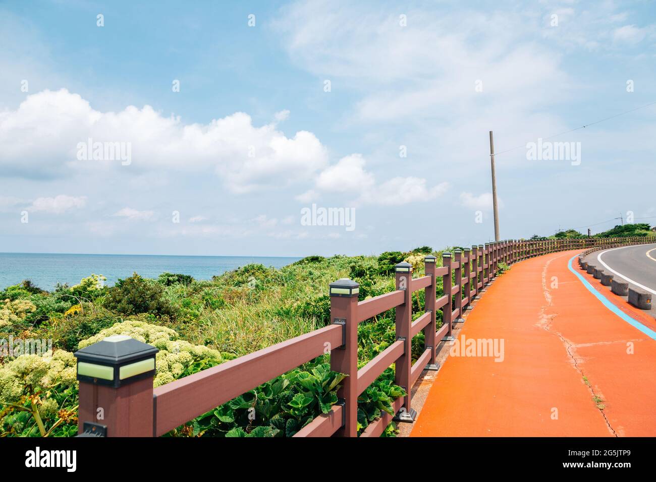 Jongdal-ri Küstenstraße in Jeju Island, Korea Stockfoto