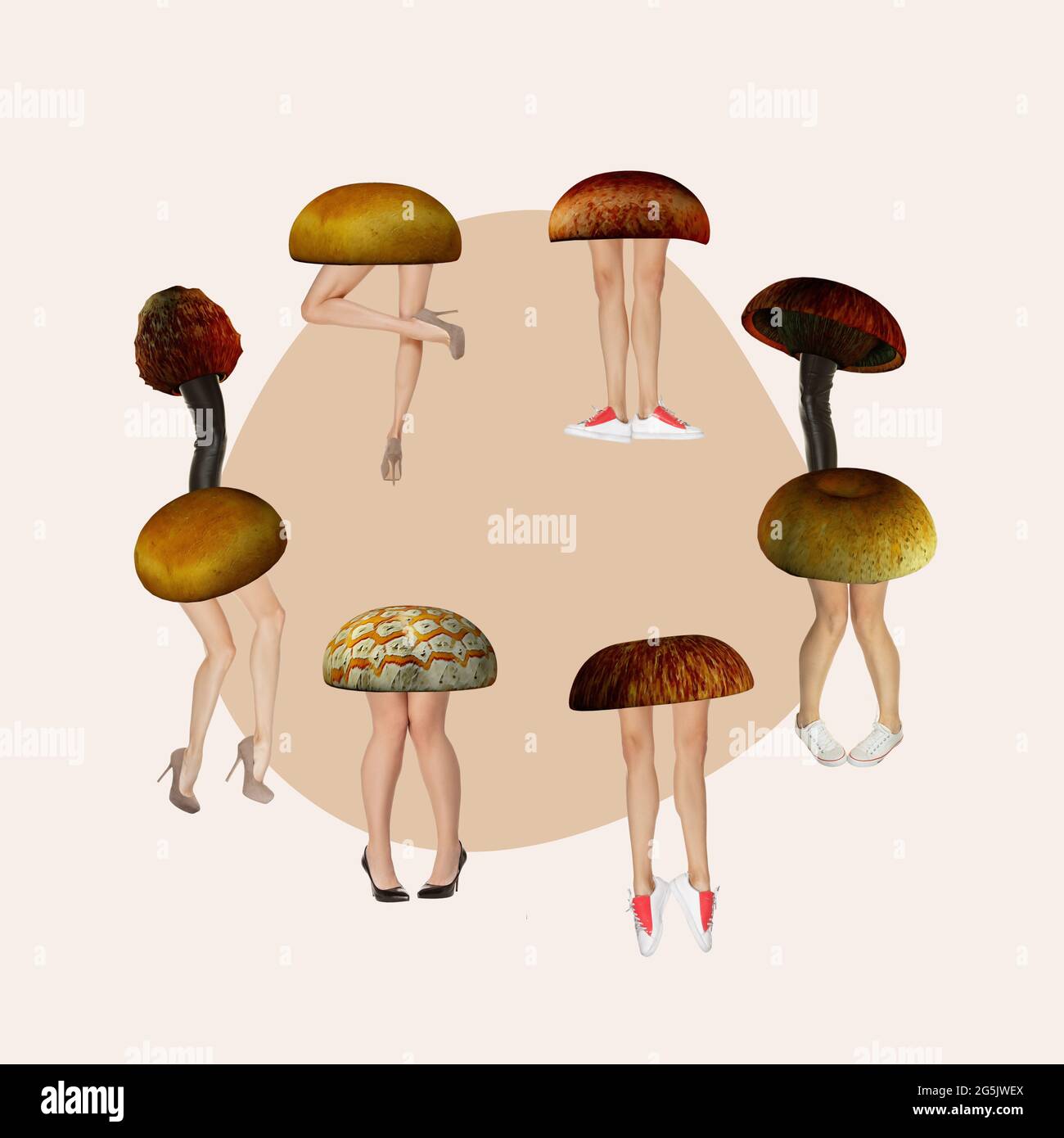 Collage zeitgenössischer Kunst. Surrealismus, Minimalismus in der Kunst Stockfoto