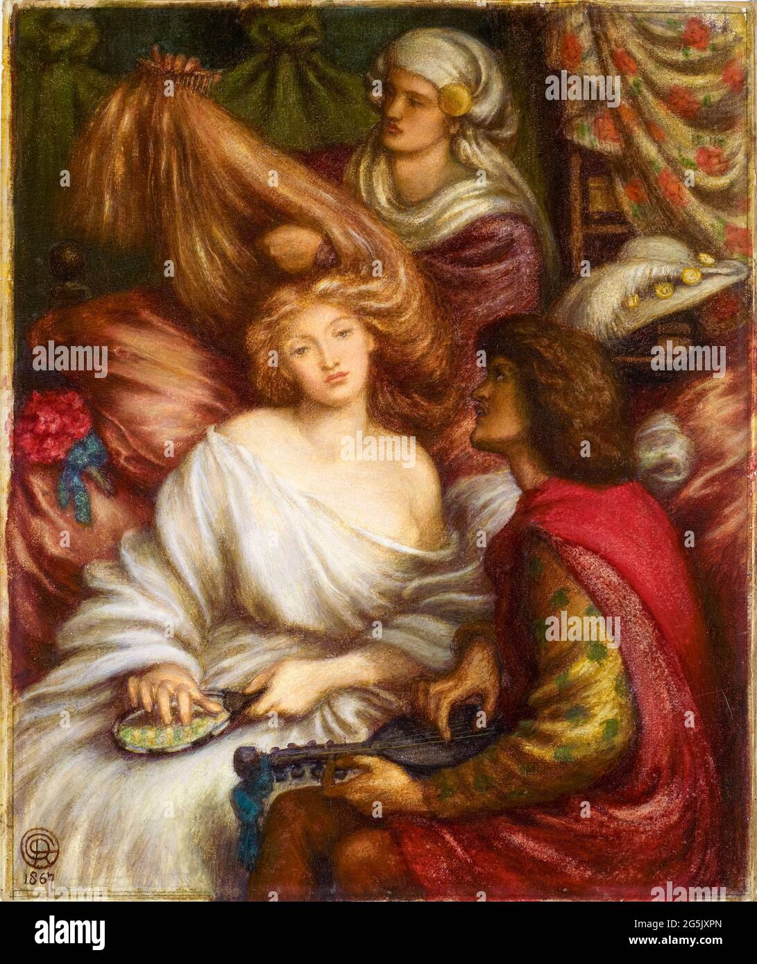 Morgenmusik, Gemälde von Dante Gabriel Rossetti, 1867 Stockfoto