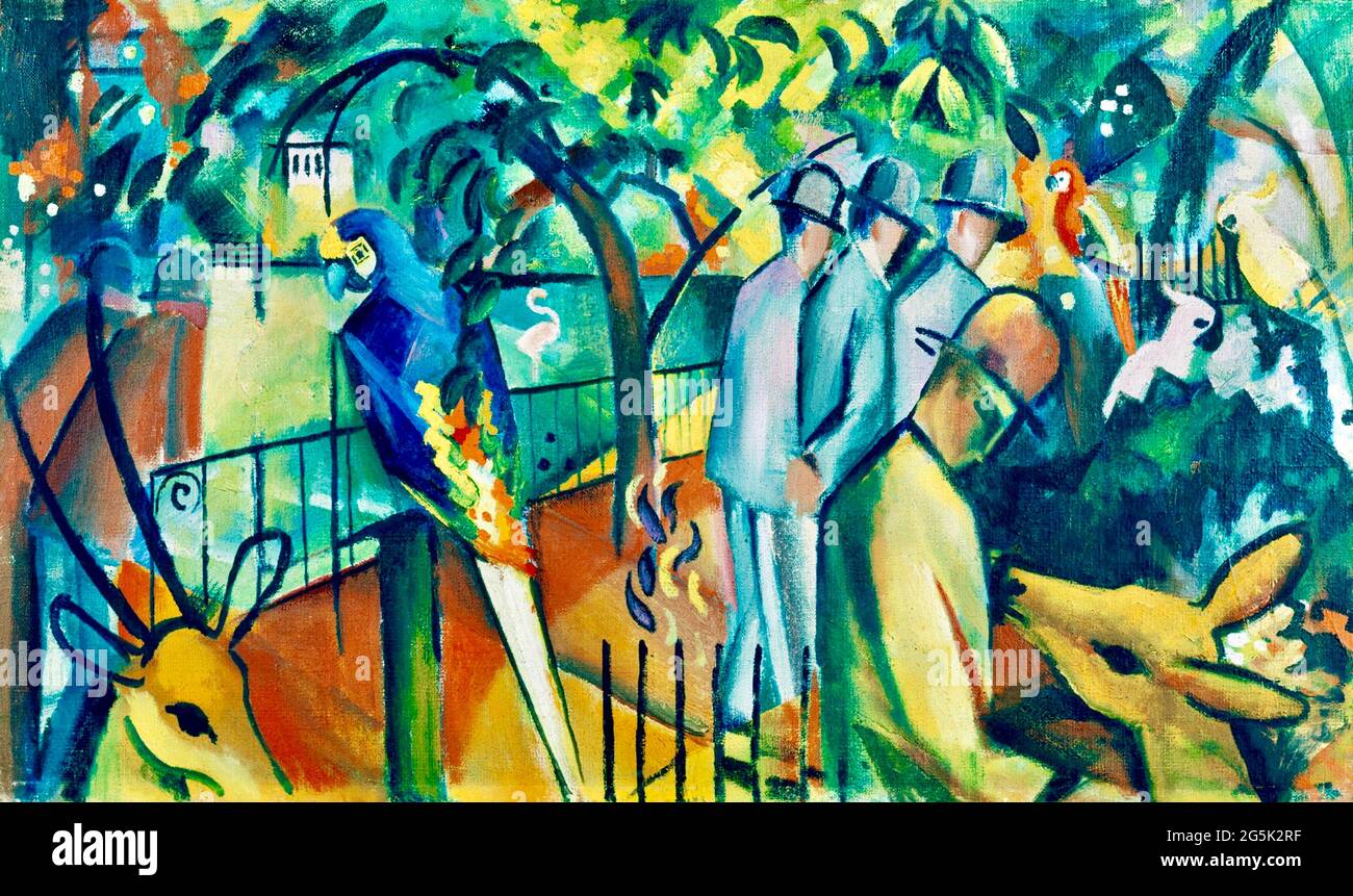 August Macke Kunstwerk mit dem Titel Zoologicla Gardens. Stockfoto