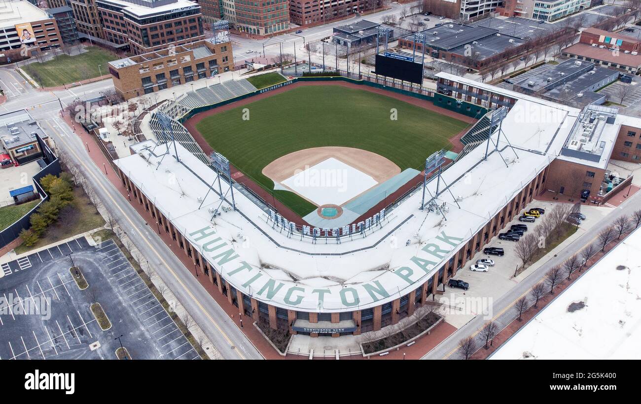 Luftaufnahme des Columbus Clippers Huntington Park Stadium Stockfoto