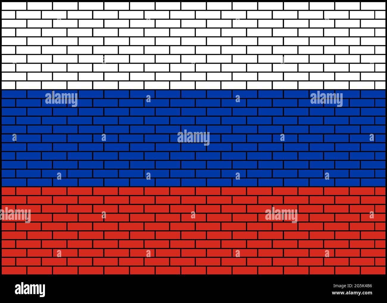 Russische Flagge auf Backstein Hintergrund, Vektor-Illustration Stock Vektor