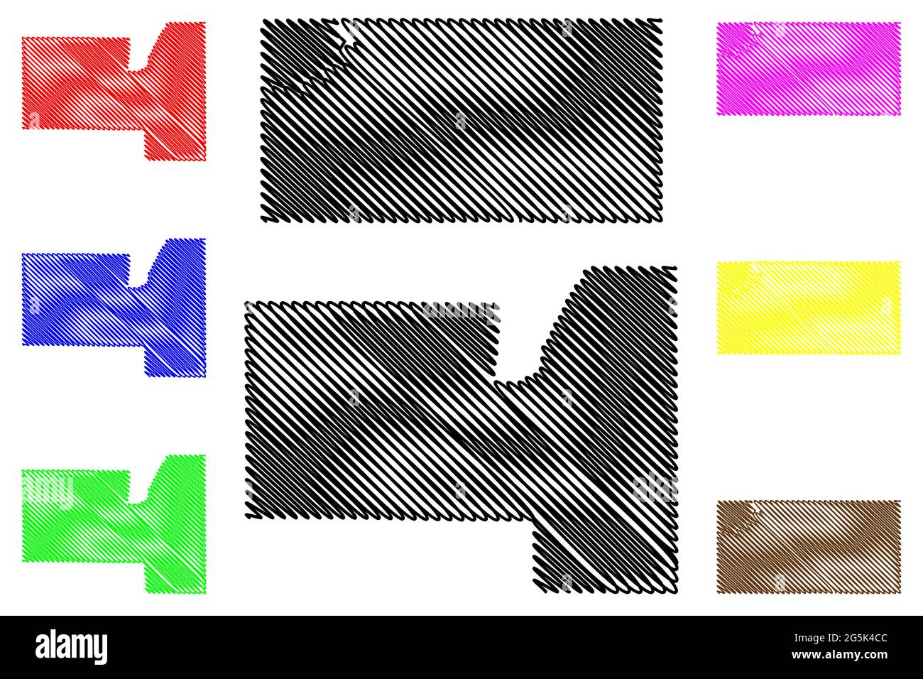 Fond du Lac und Eau Claire County, State of Wisconsin (U.S. County, United States of America, US) Kartenvektordarstellung, Skizzenkarte Stock Vektor