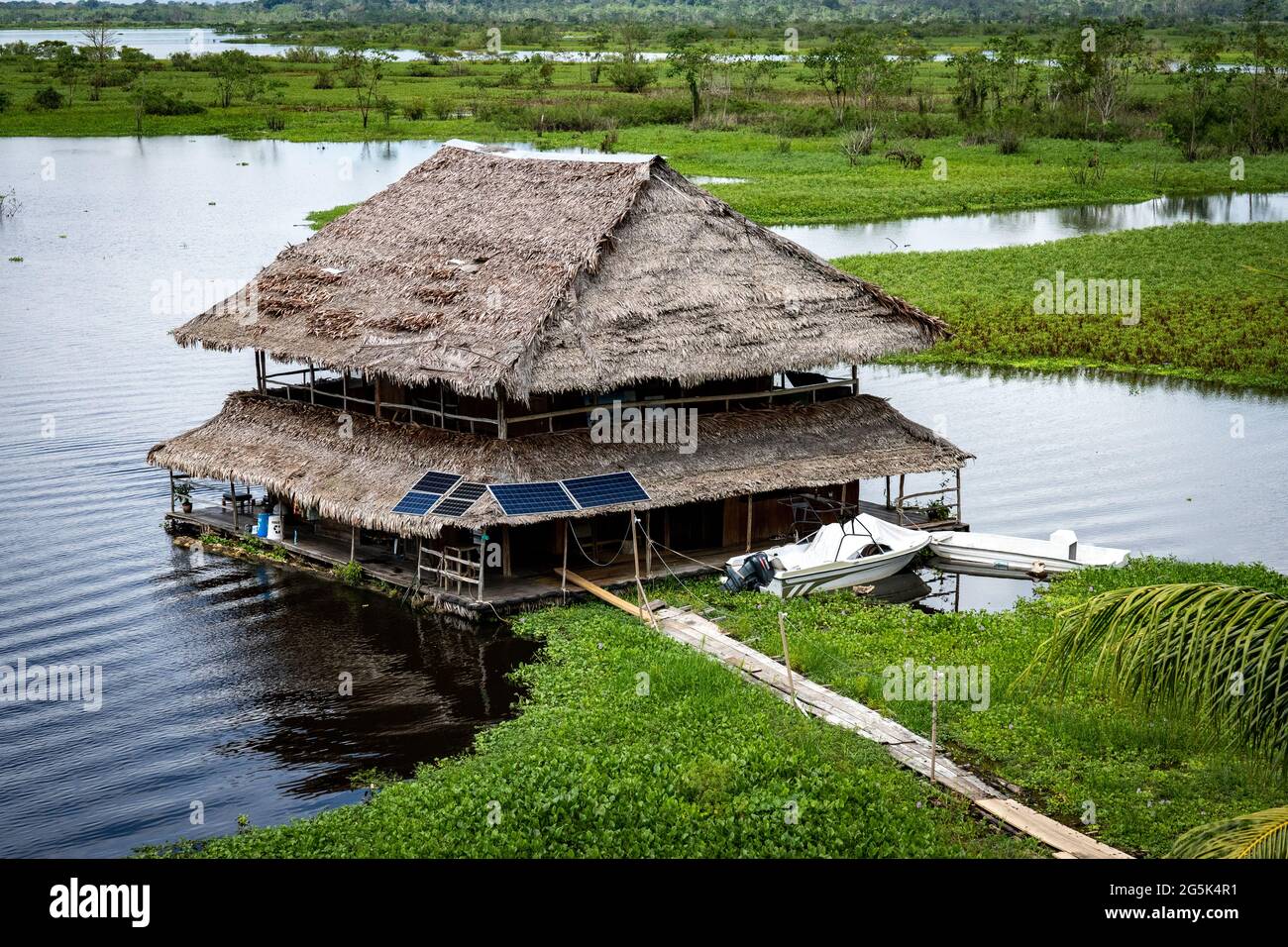 Malerischer Blick über den Fluss Itaya in Iquitos, Peru Stockfoto