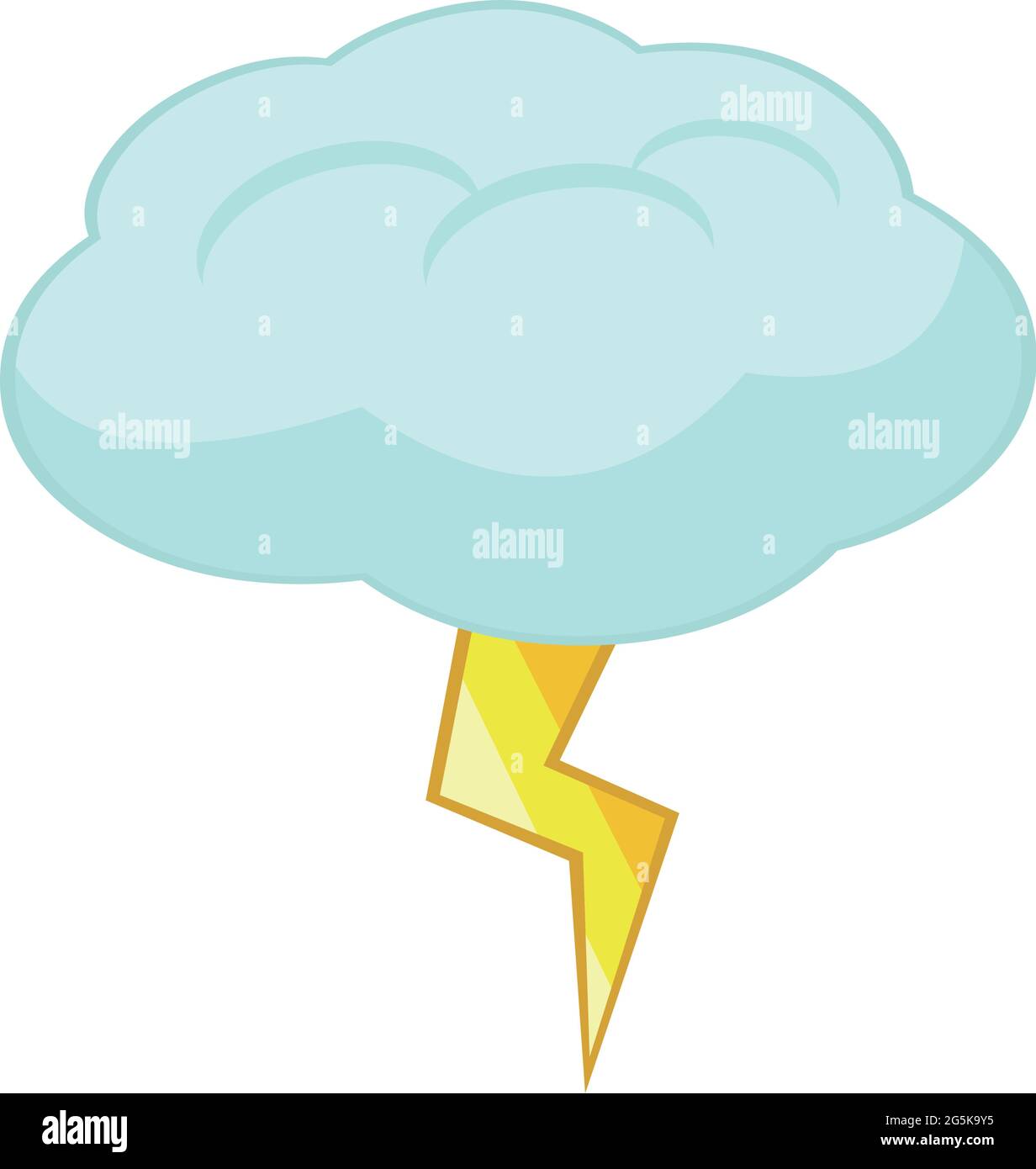 Vector Emoticon Illustration einer Wolke und Blitz, Vorhersage elektrischen Sturm Stock Vektor