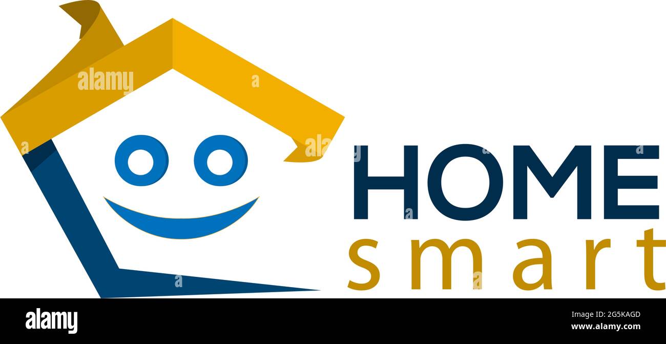 Startseite Smart Stock Logo Vektor. Abstraktes Hauslogo. Vektorgrafik auf weißem Hintergrund Stock Vektor