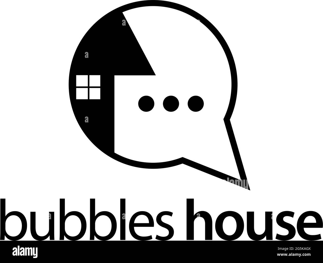 Haus Blasen Lager Logo Vorlage, flaches Design Stock Vektor