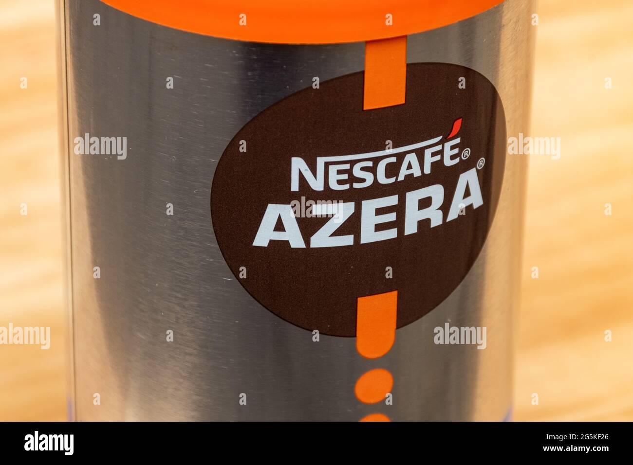 Dose Nescafe Azera entkoffeinierter amerikanischer Kaffee Stockfoto