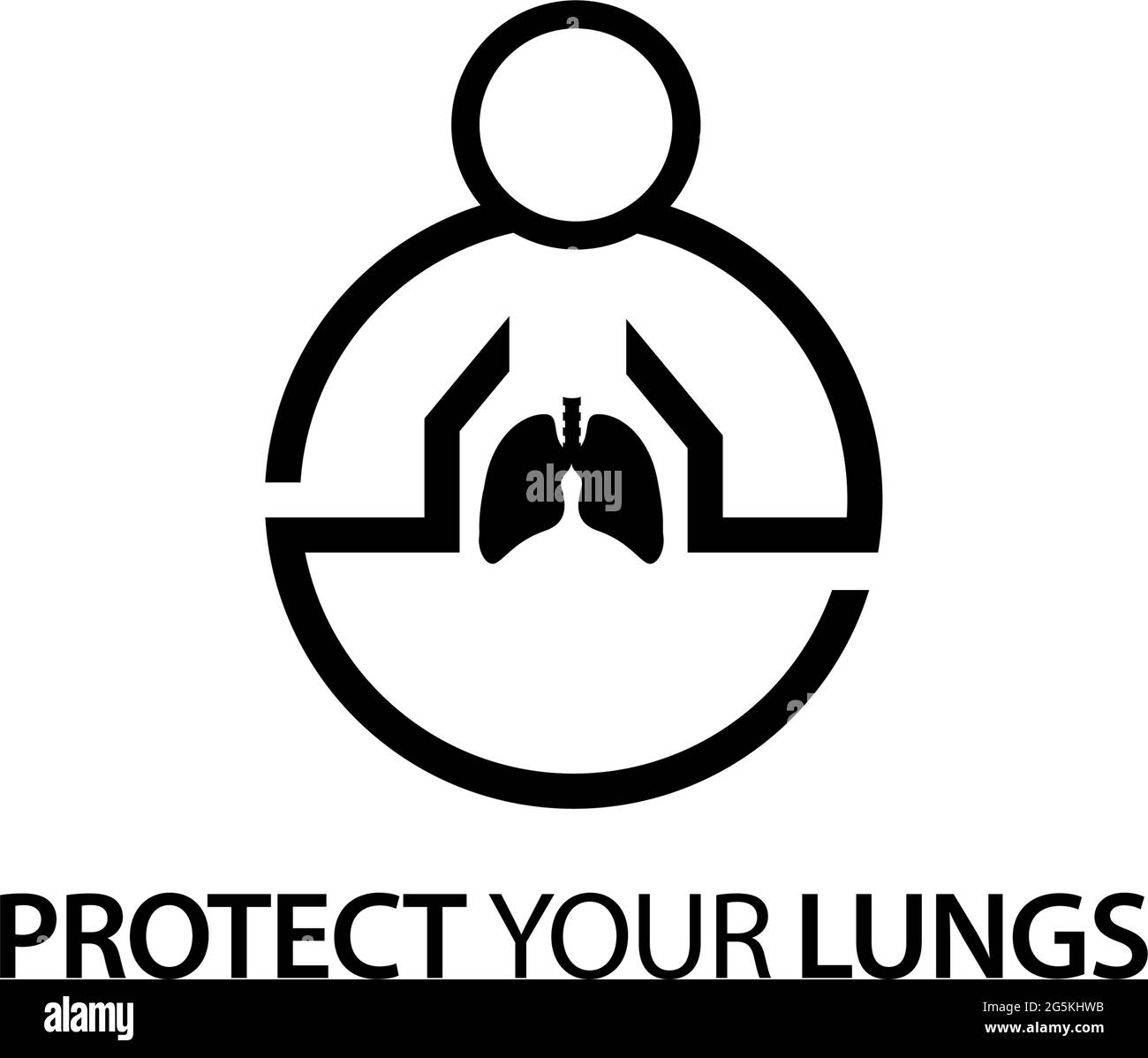 Symbol für Menschen mit Lungen. Konzept der Liebe Ihre Lungen. Stock Vektor