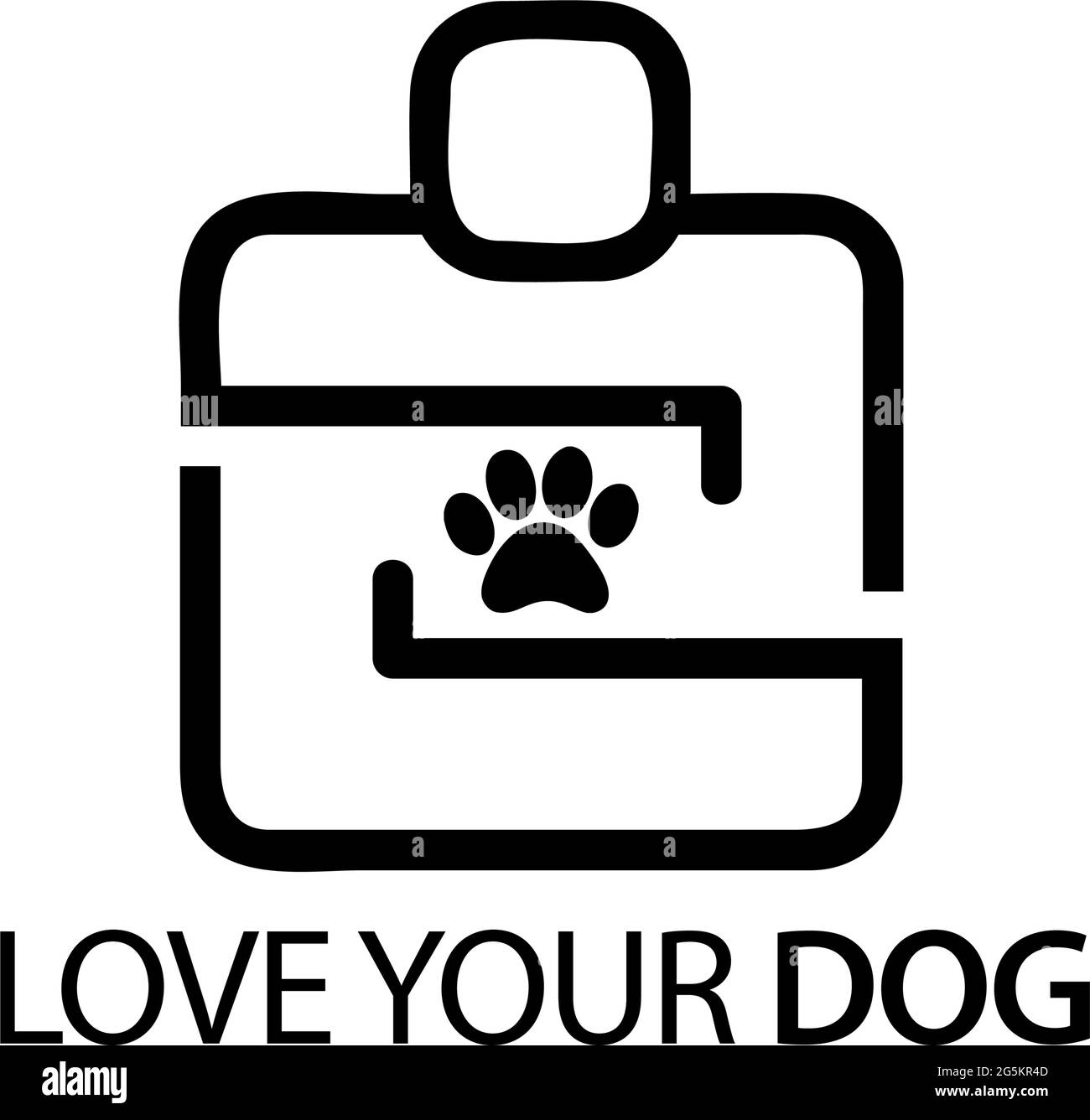 Menschen mit Hundepfote-Symbol. Konzept der Liebe Ihren Hund. Stock Vektor