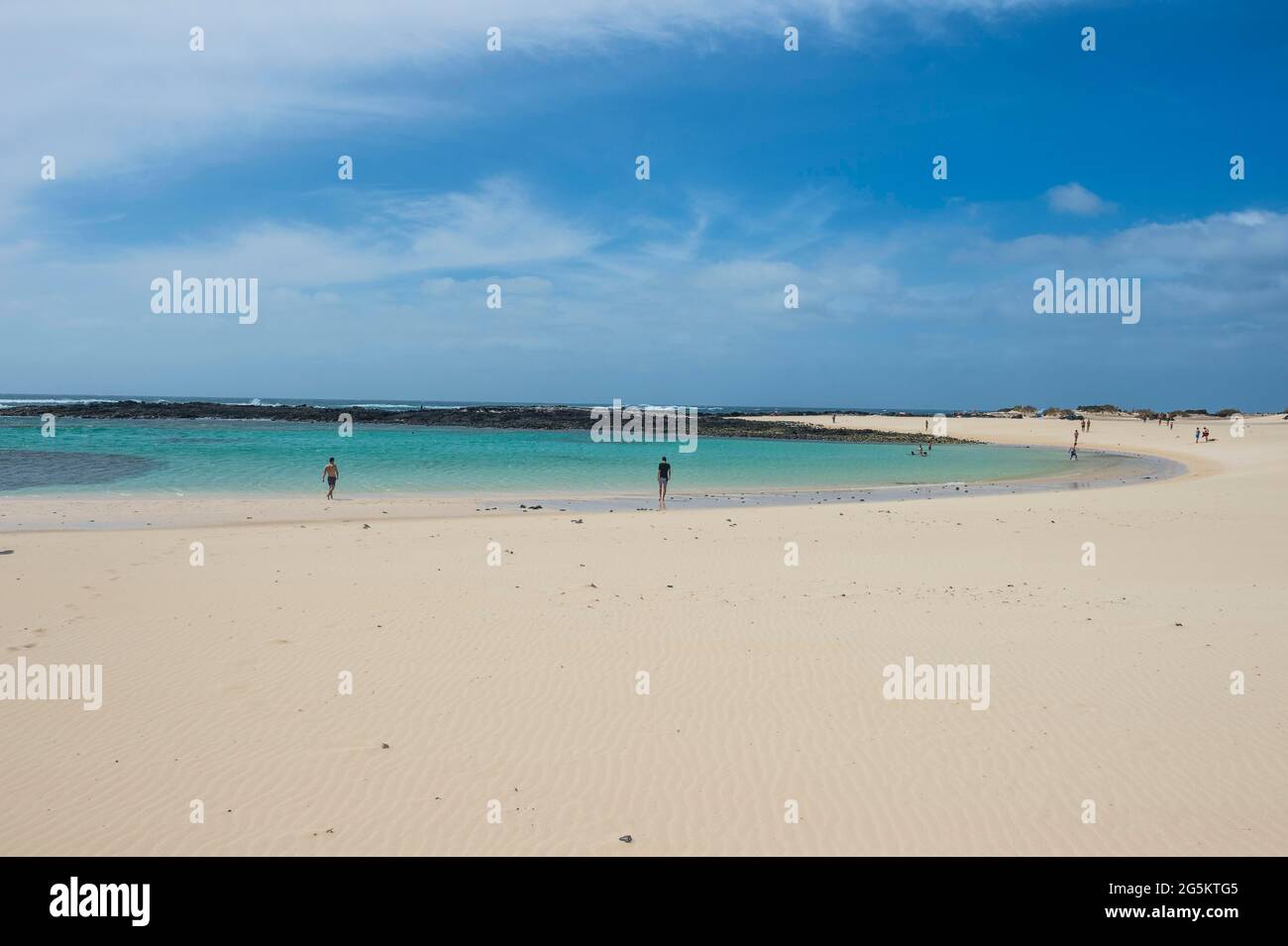 Sandstrand, Playa Chica, El Cotillo, Fuerteventura, Kanarische Inseln, Spanien, Europa Stockfoto