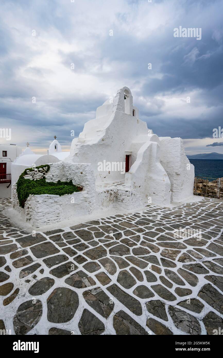Panagia-Paraportiani-Kirche, Mykonos-Stadt, Mykonos, Kykladen, Ägäis, Griechenland, Europa Stockfoto