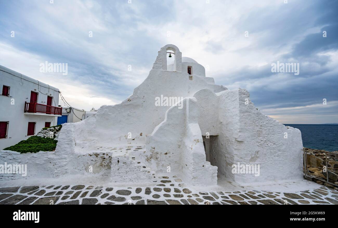 Panagia-Paraportiani-Kirche, Mykonos-Stadt, Mykonos, Kykladen, Ägäis, Griechenland, Europa Stockfoto