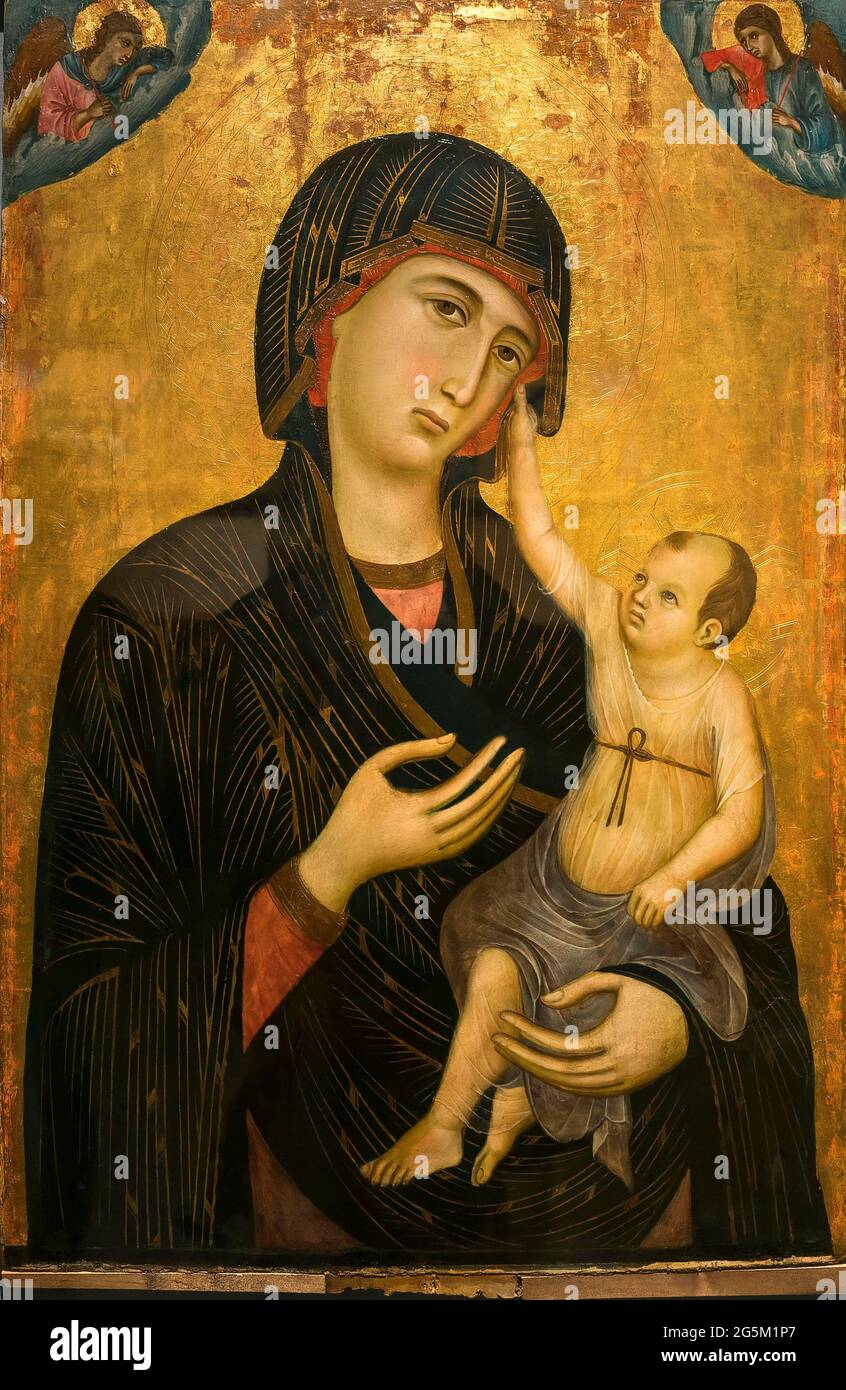 Madonna di Crevole, Madonna mit Kind, Madonna col Bambino, 1283, Maler Ducci di Buoninsegna, Museo dell' Opera Metropolitana, Siena, Toskana, Ital Stockfoto