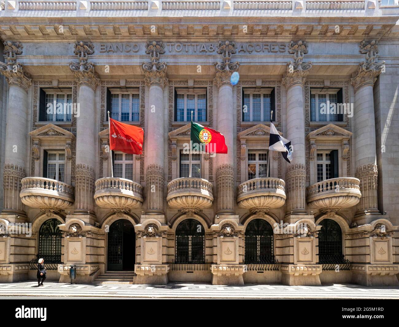 Bank Pottas Acors Gebäude, Lissabon Portugal Stockfoto