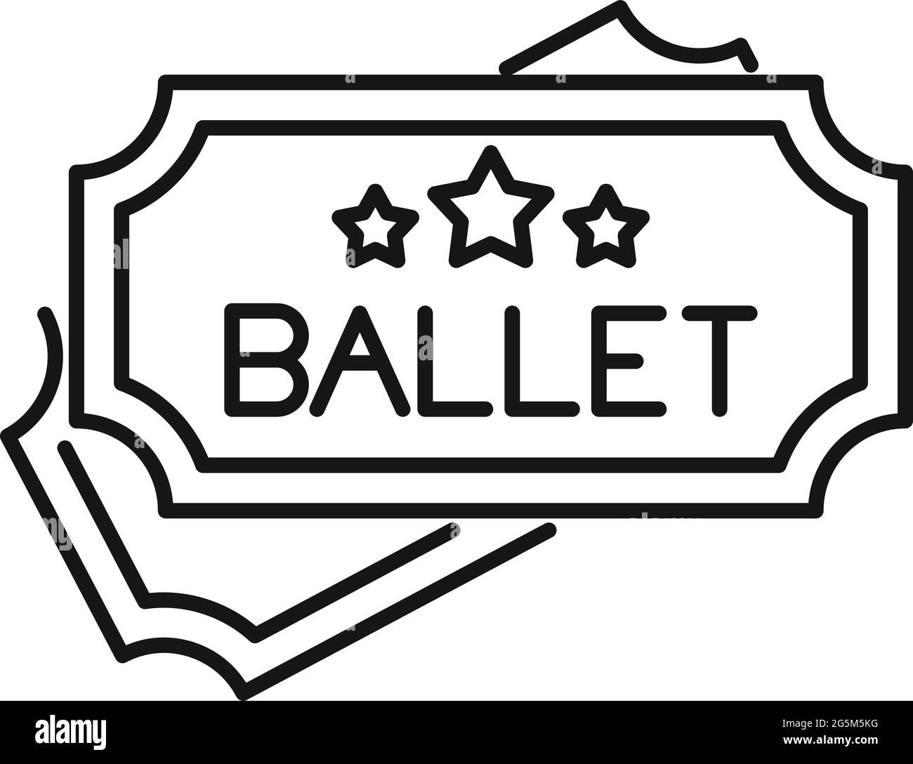 Ballet Ticket Symbol Umriss Vektor. Theater Konzert Oper Stock Vektor
