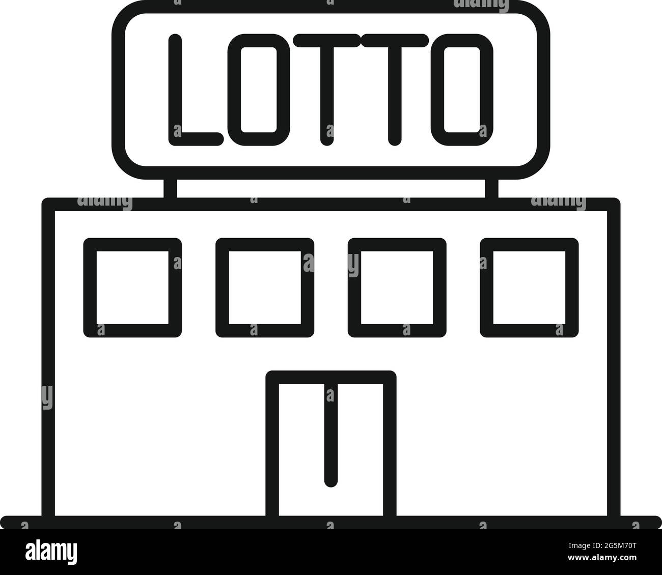 Lotto Gebäude Symbol Umriss Vektor. Bingo Lotterie Stock Vektor