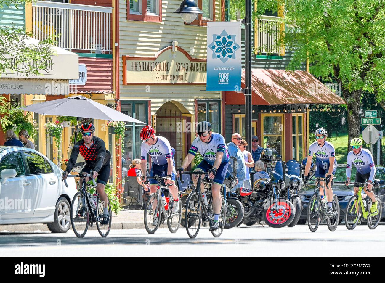 United Velo Cycling Club, Fort Langley, British Columbia, Kanada Stockfoto