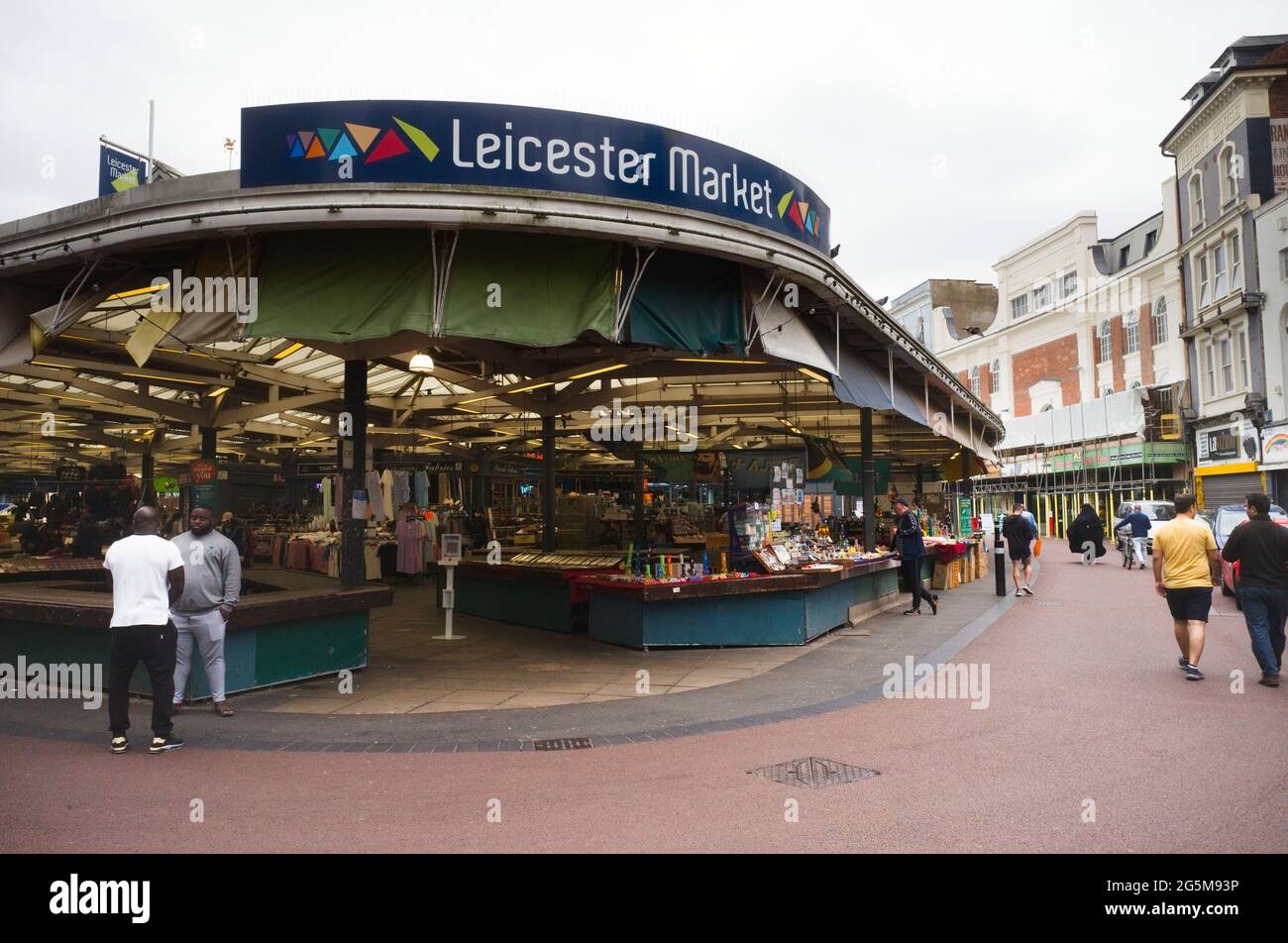 Der Leicester Markt steht im Zentrum der Stadt Stockfoto