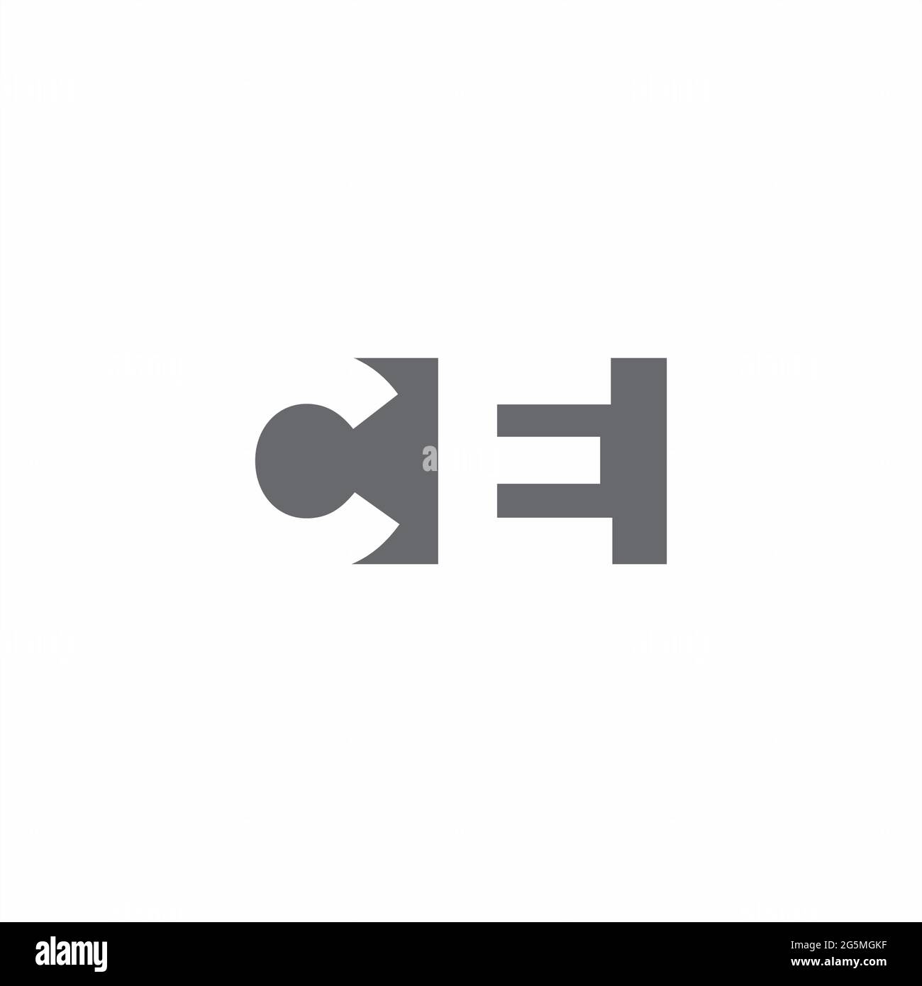 CE-Logo-Monogramm mit negativem Raum Stil Design-Vorlage isoliert auf weißem Hintergrund Stock Vektor