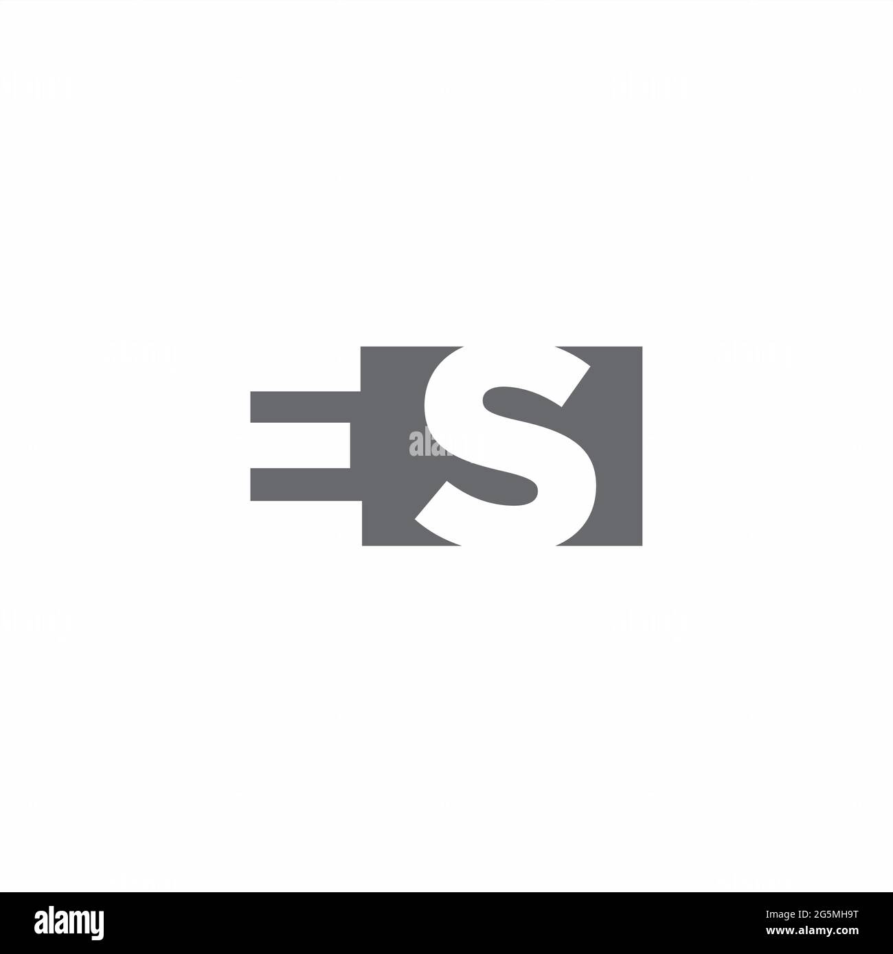Es-Logo-Monogramm mit negativem Raum Stil Design-Vorlage isoliert auf weißem Hintergrund Stock Vektor
