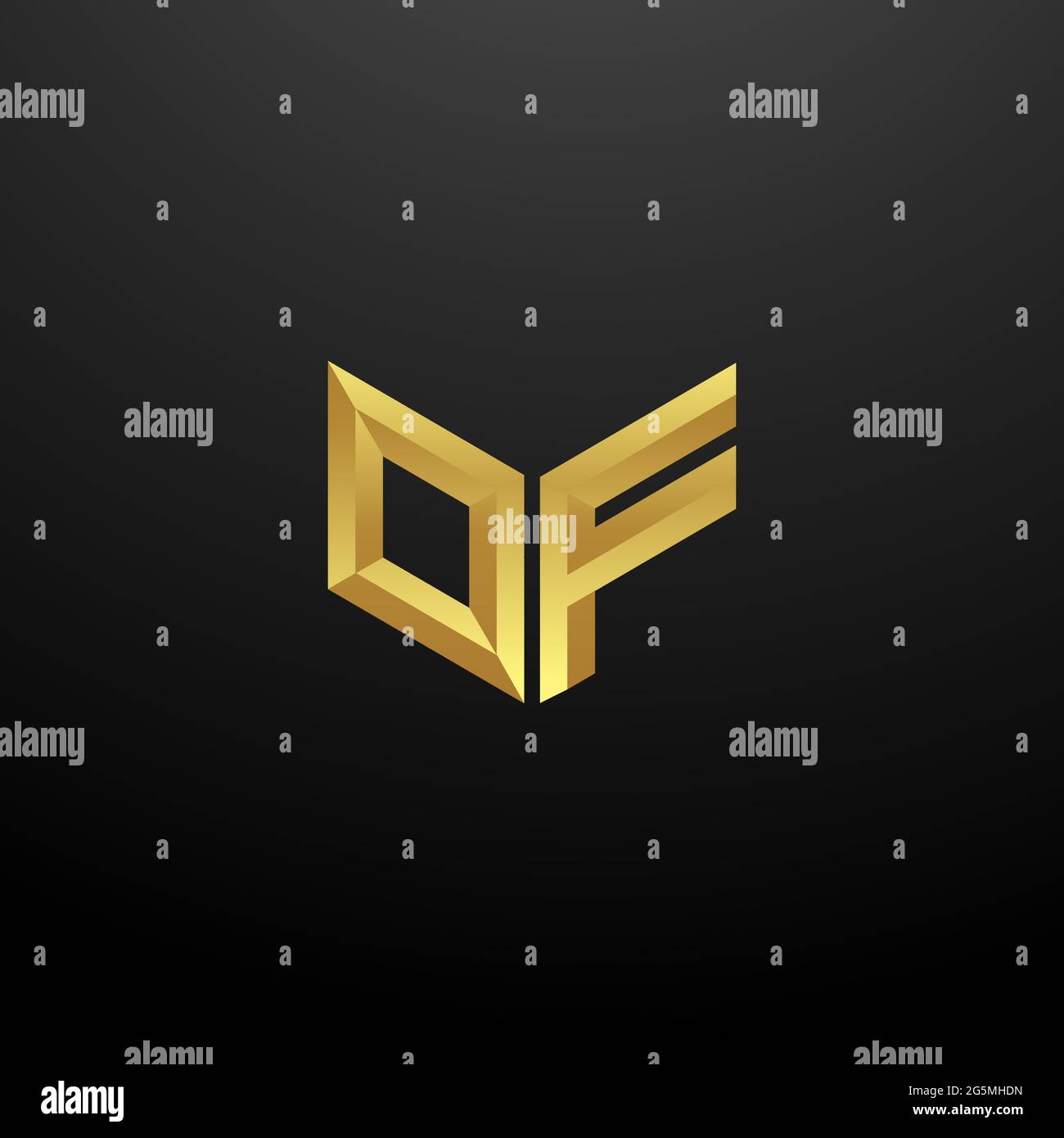 VON Logo Monogramm Buchstaben Initialen Design-Vorlage mit Gold und schwarzem Hintergrund Vektor-Symbol modern Stock Vektor