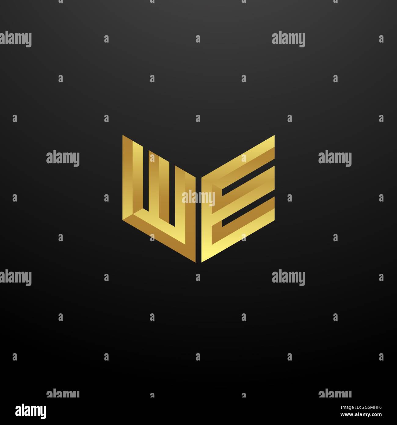 WIR Logo Monogramm Buchstaben Initialen Design-Vorlage mit Gold und schwarzem Hintergrund Vektor-Symbol modern Stock Vektor