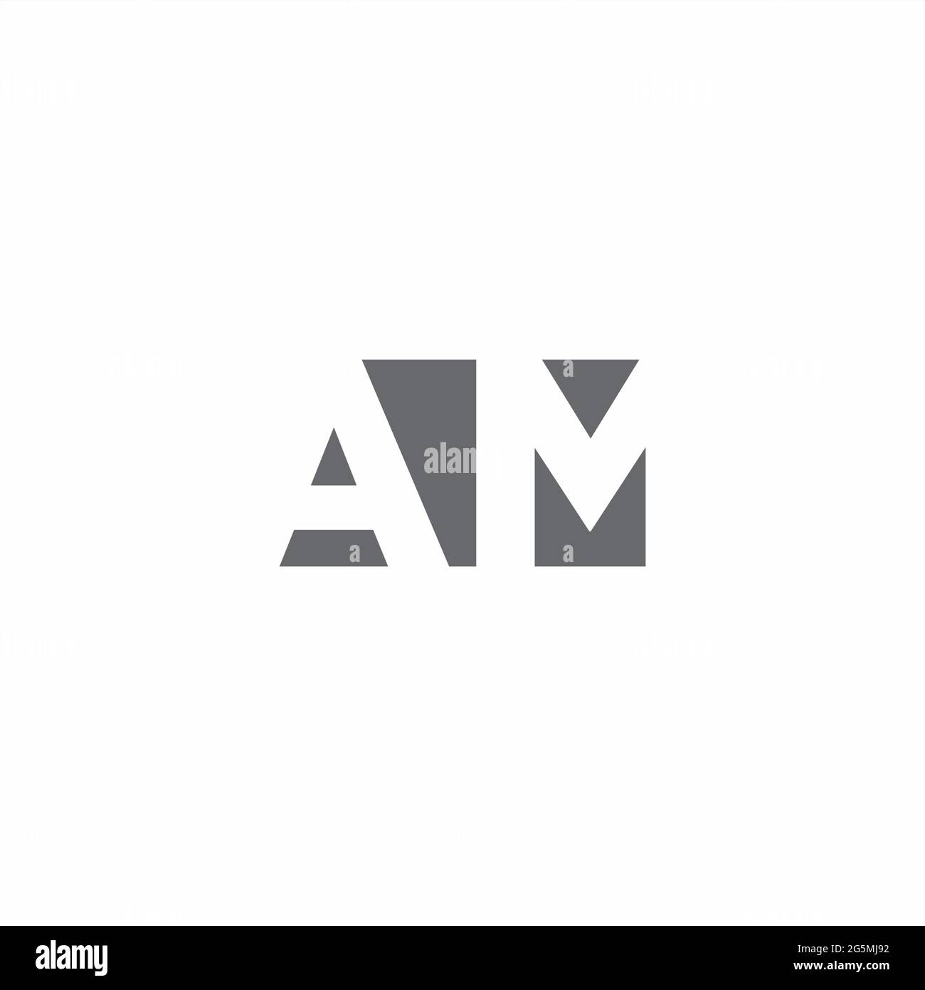 AM-Logo-Monogramm mit negativem Raum Stil Design-Vorlage isoliert auf weißem Hintergrund Stock Vektor