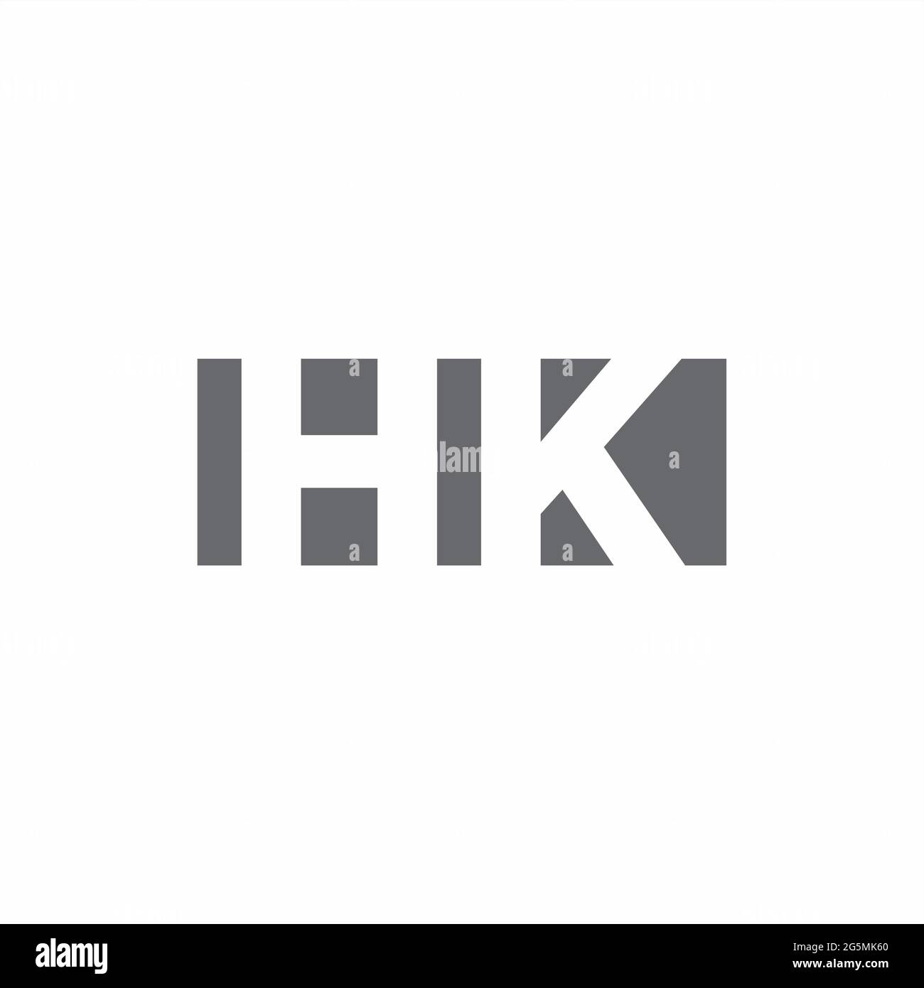 HK-Logo-Monogramm mit negativem Raum Stil Design-Vorlage isoliert auf weißem Hintergrund Stock Vektor