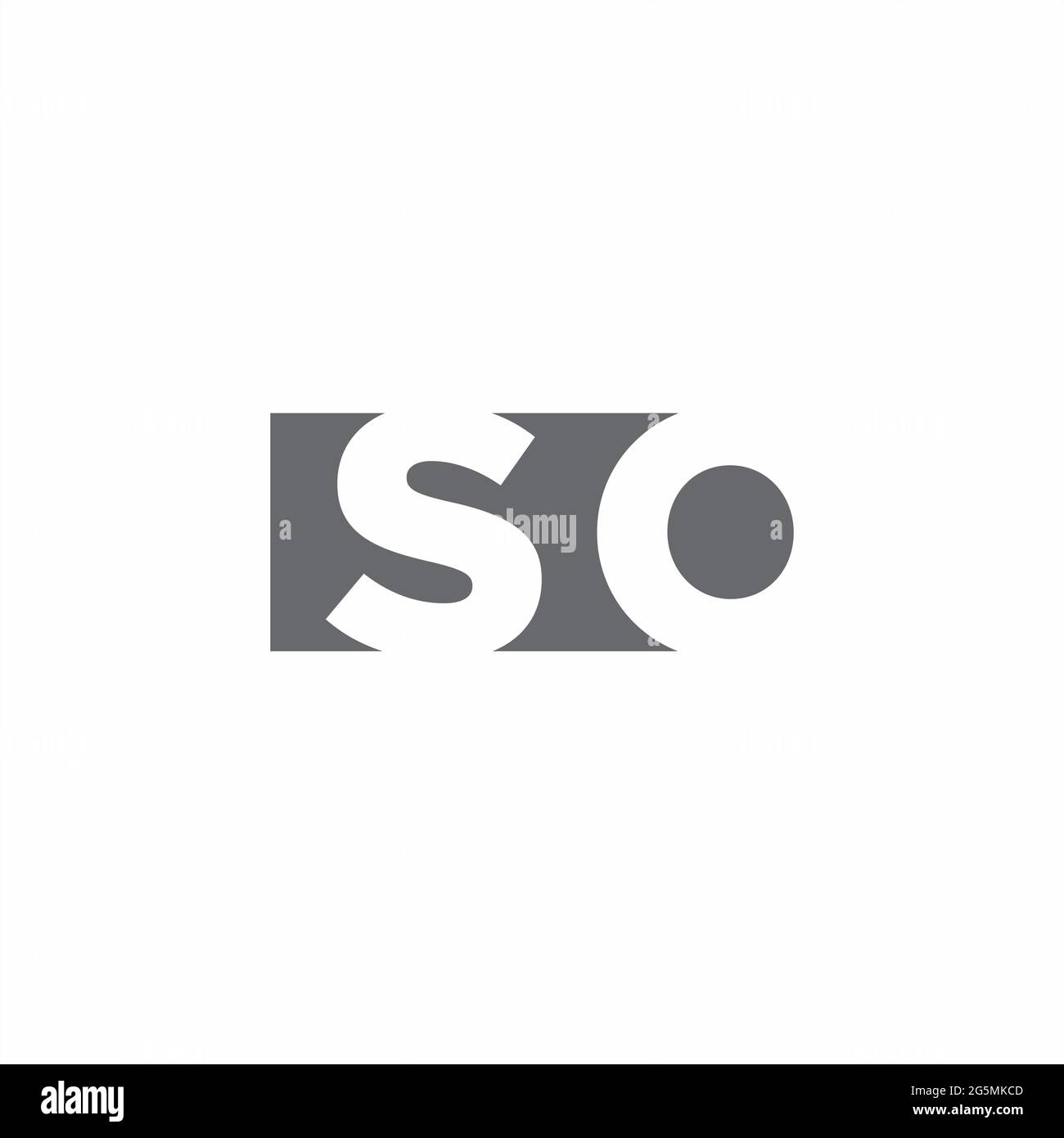 SO Logo-Monogramm mit negativen Raum Stil Design-Vorlage isoliert auf weißem Hintergrund Stock Vektor