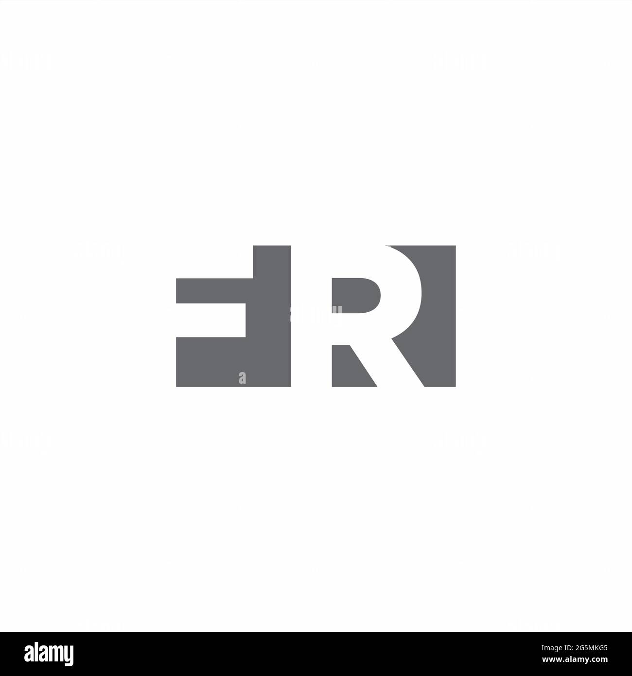 FR Logo-Monogramm mit negativem Raum Stil Design-Vorlage isoliert auf weißem Hintergrund Stock Vektor
