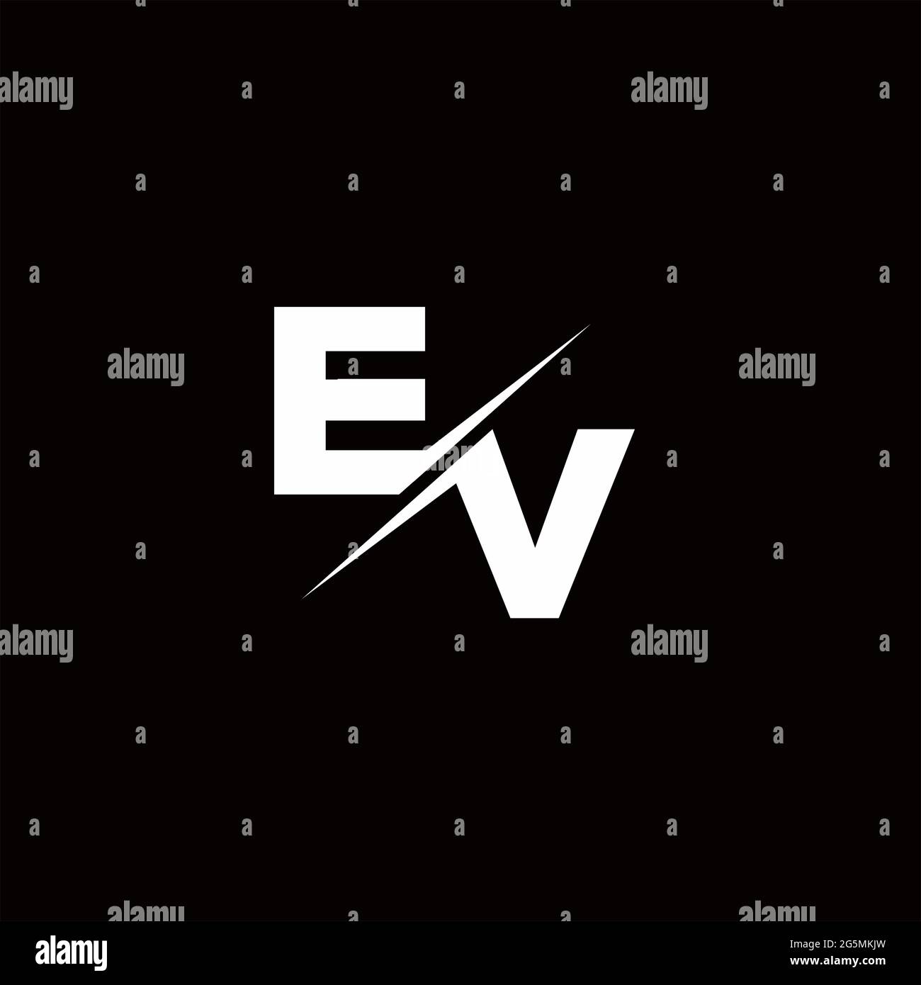 Logo Buchstabe Monogram Slash mit modernen Logo-Designs Vorlage auf schwarzem und weißem Hintergrund Stock Vektor