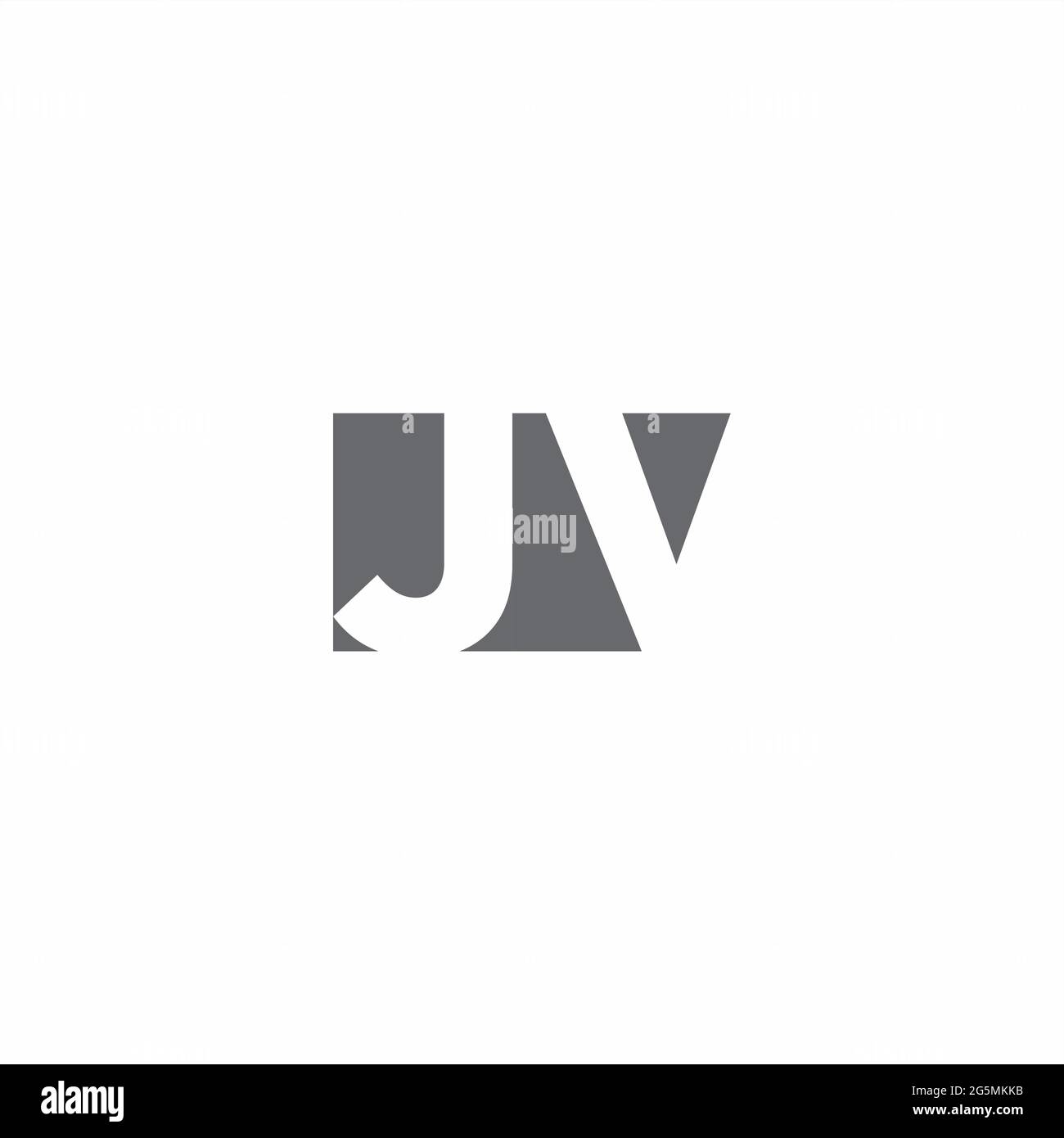 JV-Logo-Monogramm mit negativem Raum Stil Design-Vorlage isoliert auf weißem Hintergrund Stock Vektor