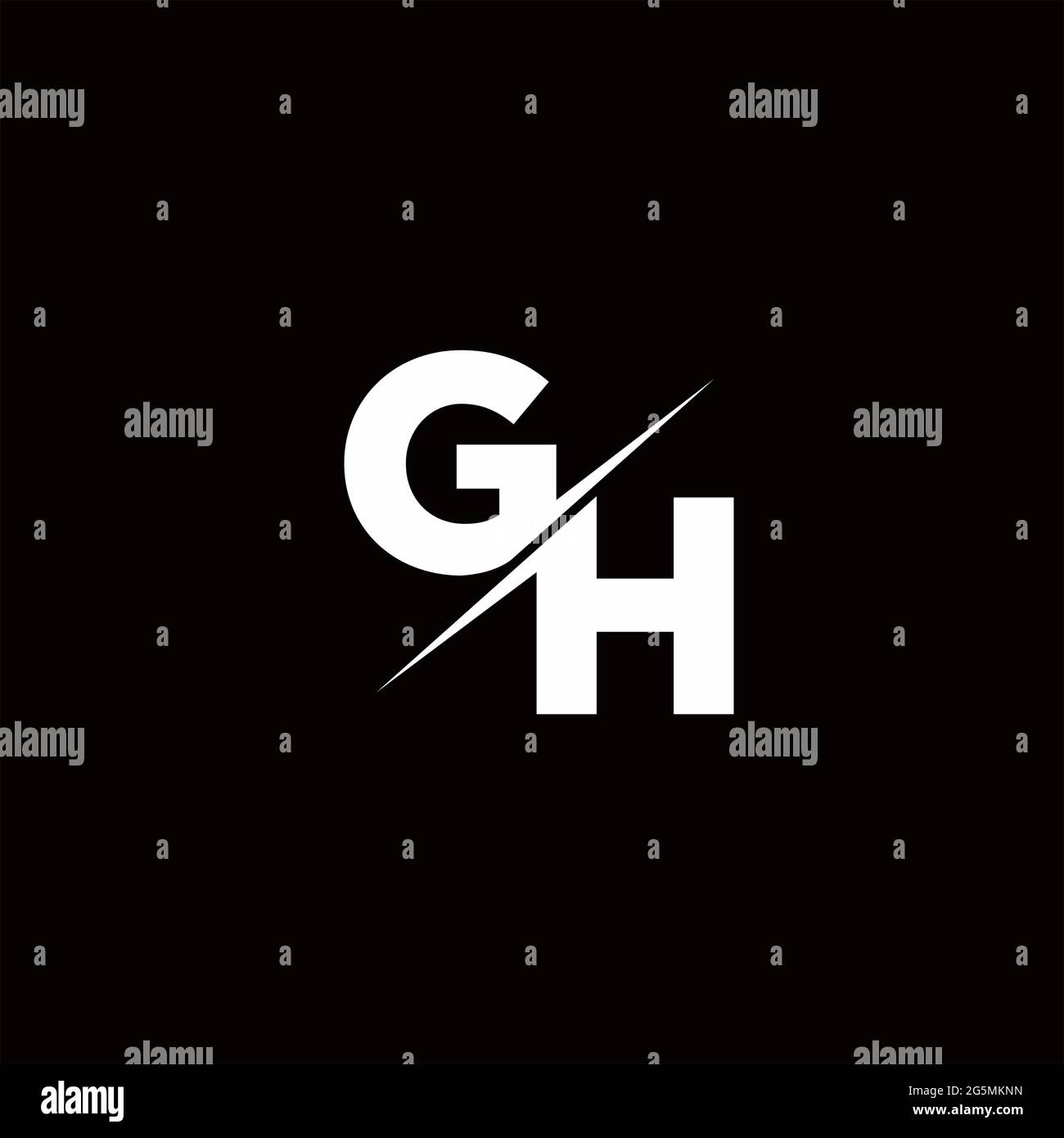 Logo Buchstabe Monogram Slash mit modernen Logo-Designs Vorlage auf schwarzem und weißem Hintergrund Stock Vektor