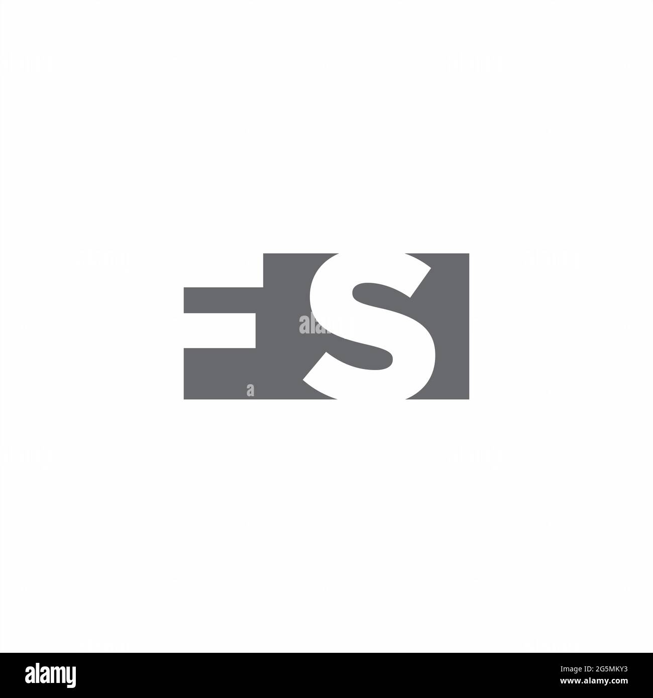 FS-Logo-Monogramm mit negativem Raum Stil Design-Vorlage isoliert auf weißem Hintergrund Stock Vektor