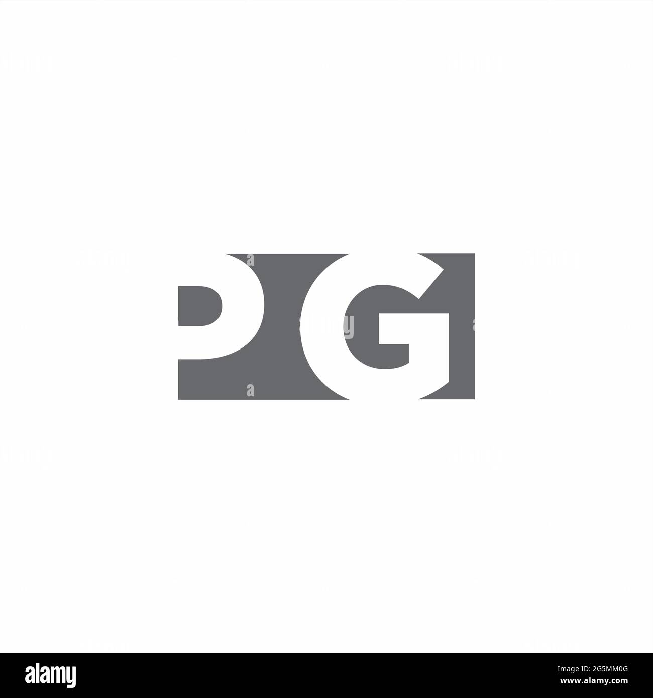 PG-Logo-Monogramm mit negativem Raum Stil Design-Vorlage isoliert auf weißem Hintergrund Stock Vektor