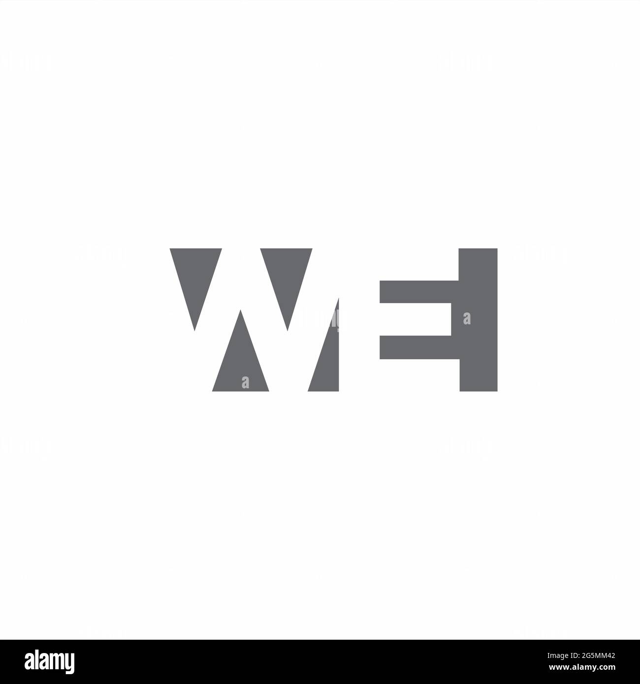 WIR Logo Monogramm mit negativen Raum Stil Design-Vorlage isoliert auf weißem Hintergrund Stock Vektor