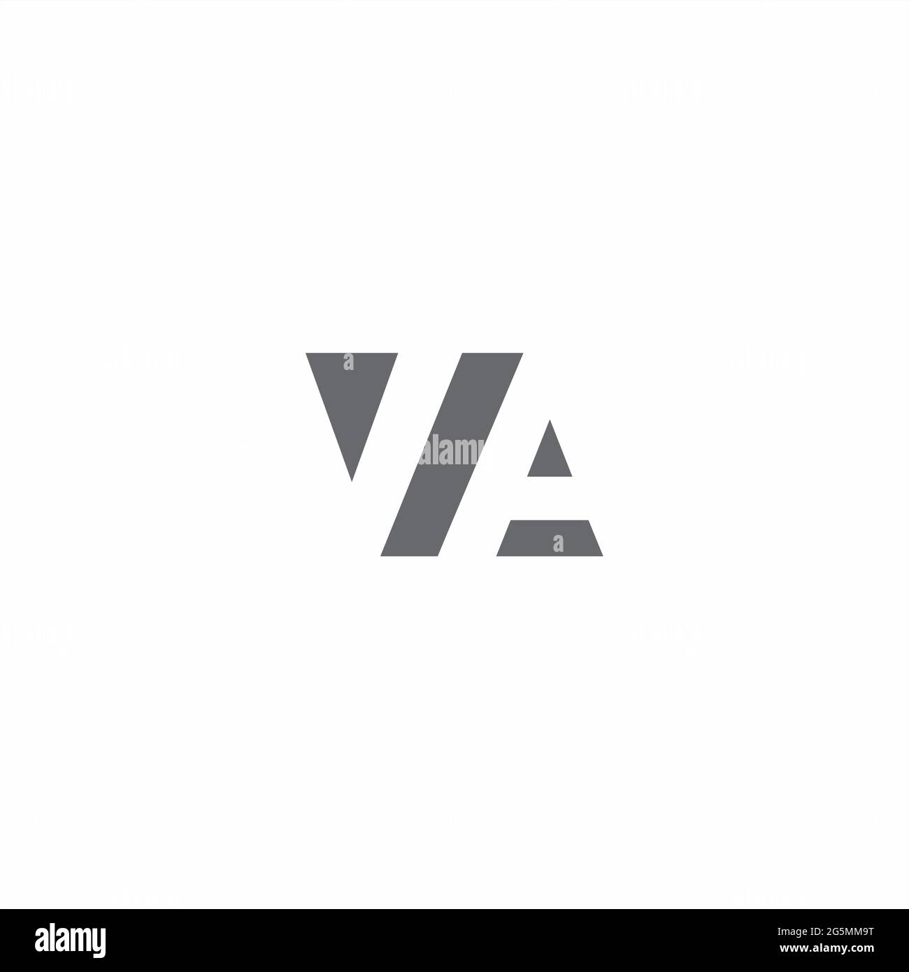 VA-Logo-Monogramm mit negativem Raum Stil Design-Vorlage isoliert auf weißem Hintergrund Stock Vektor