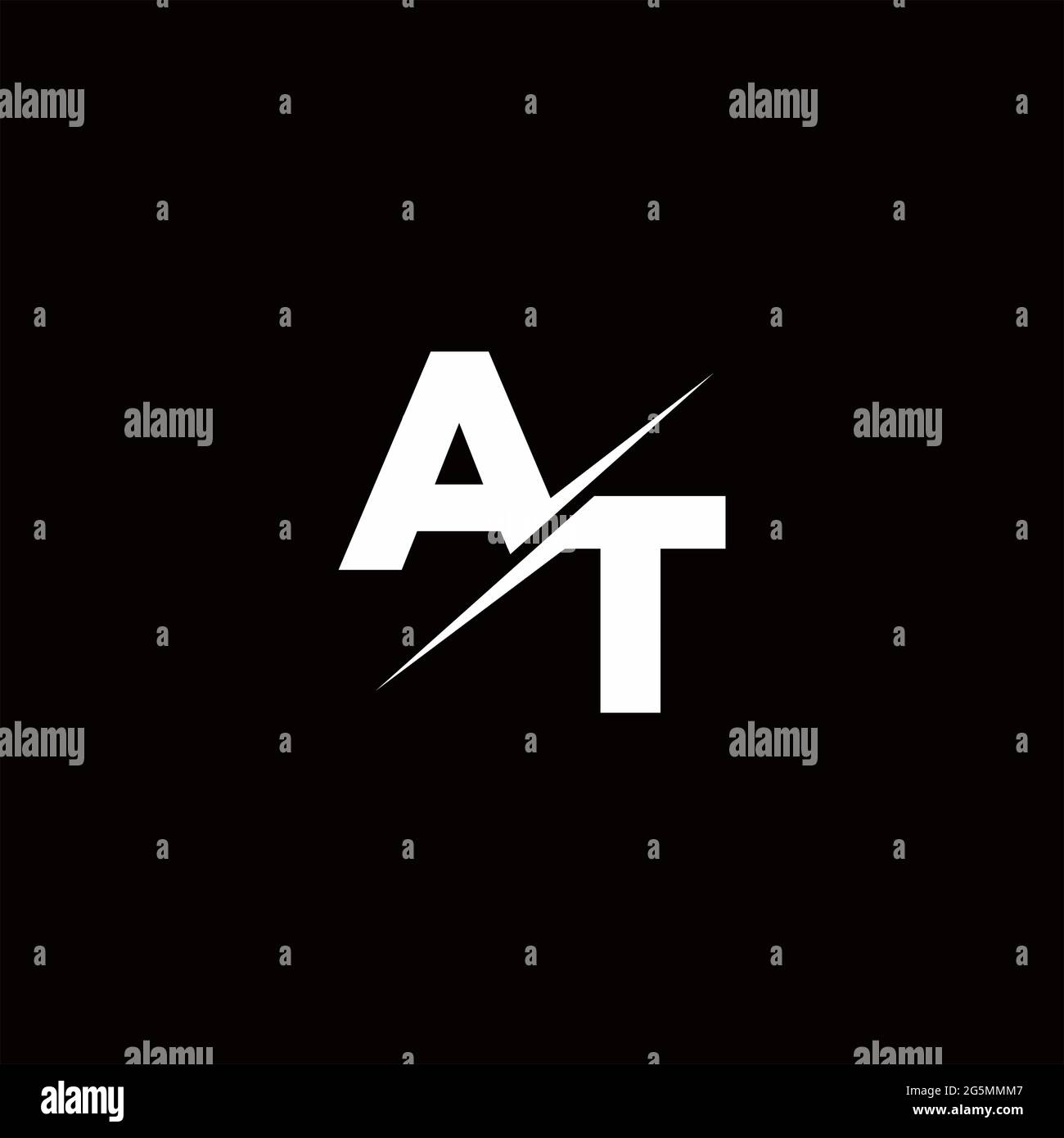 Logo Buchstabe Monogram Slash mit modernen Logo-Designs Vorlage auf schwarzem und weißem Hintergrund Stock Vektor