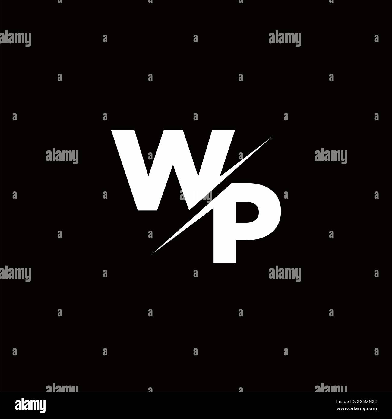 Logo Buchstabe Monogram Slash mit modernen Logo-Designs Vorlage auf schwarzem und weißem Hintergrund Stock Vektor